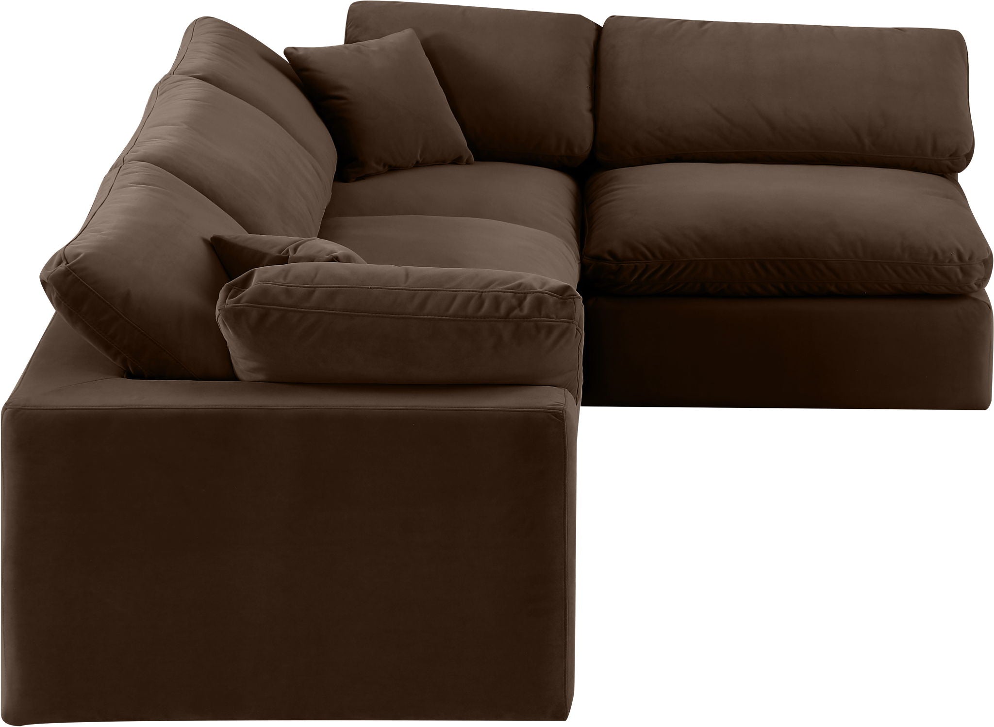 Comfy - 4 Piece Velvet Modular Armless Sectional