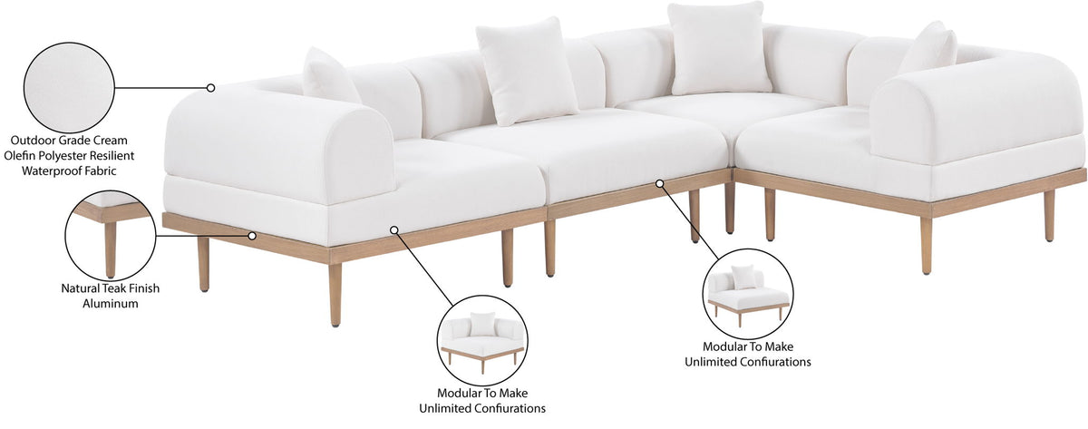 Laguna - 4 Piece 106.5" Upholstered Outdoor Patio Modular Sectional