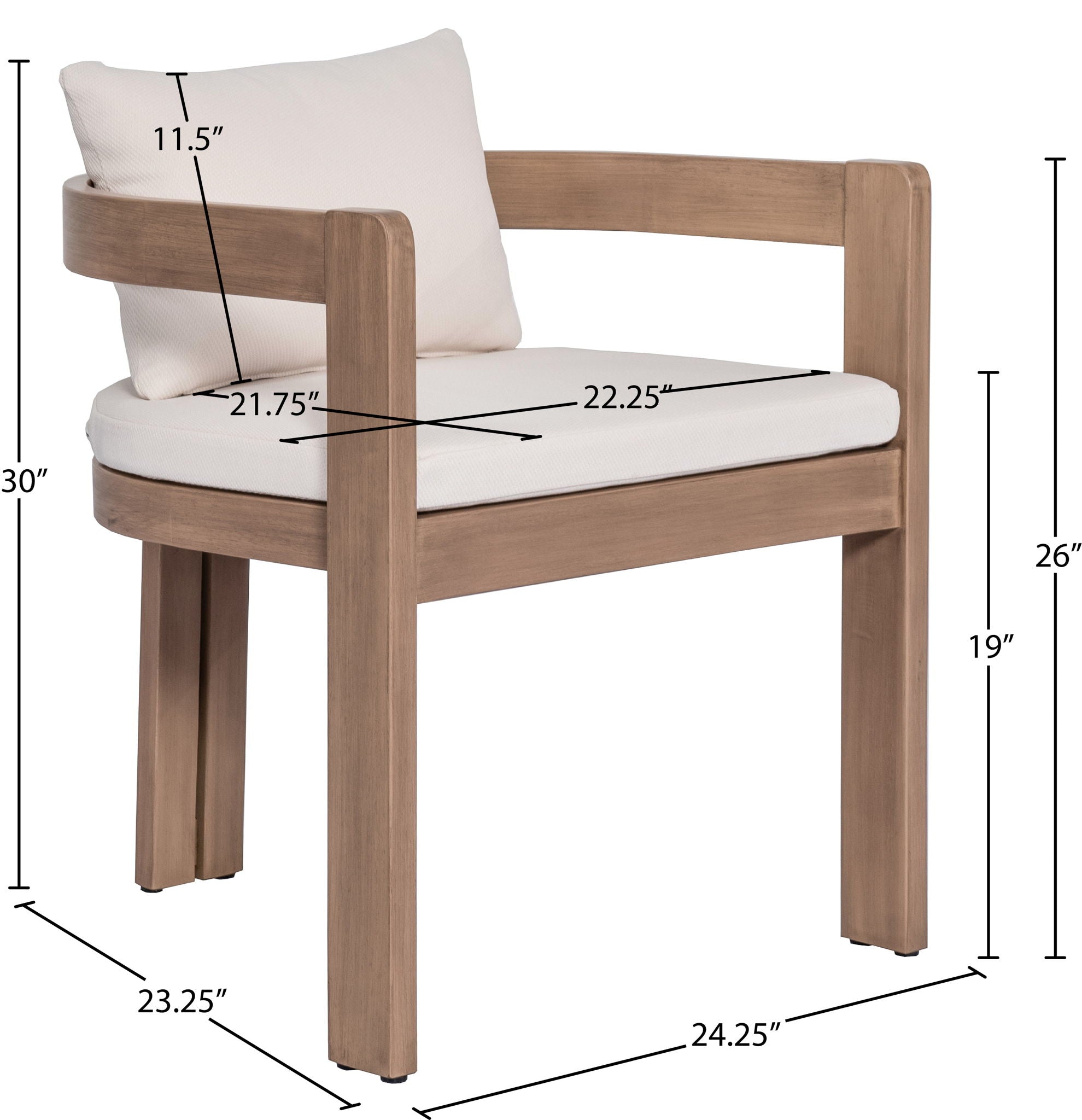 Newport - Water Resistant Fabric Upholstered Outdoor Patio Dining Chair