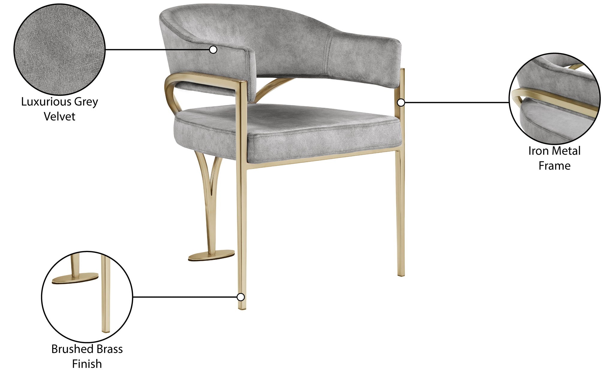 Madelyn - Dining Chair (Set of 2) - Brushed Brass