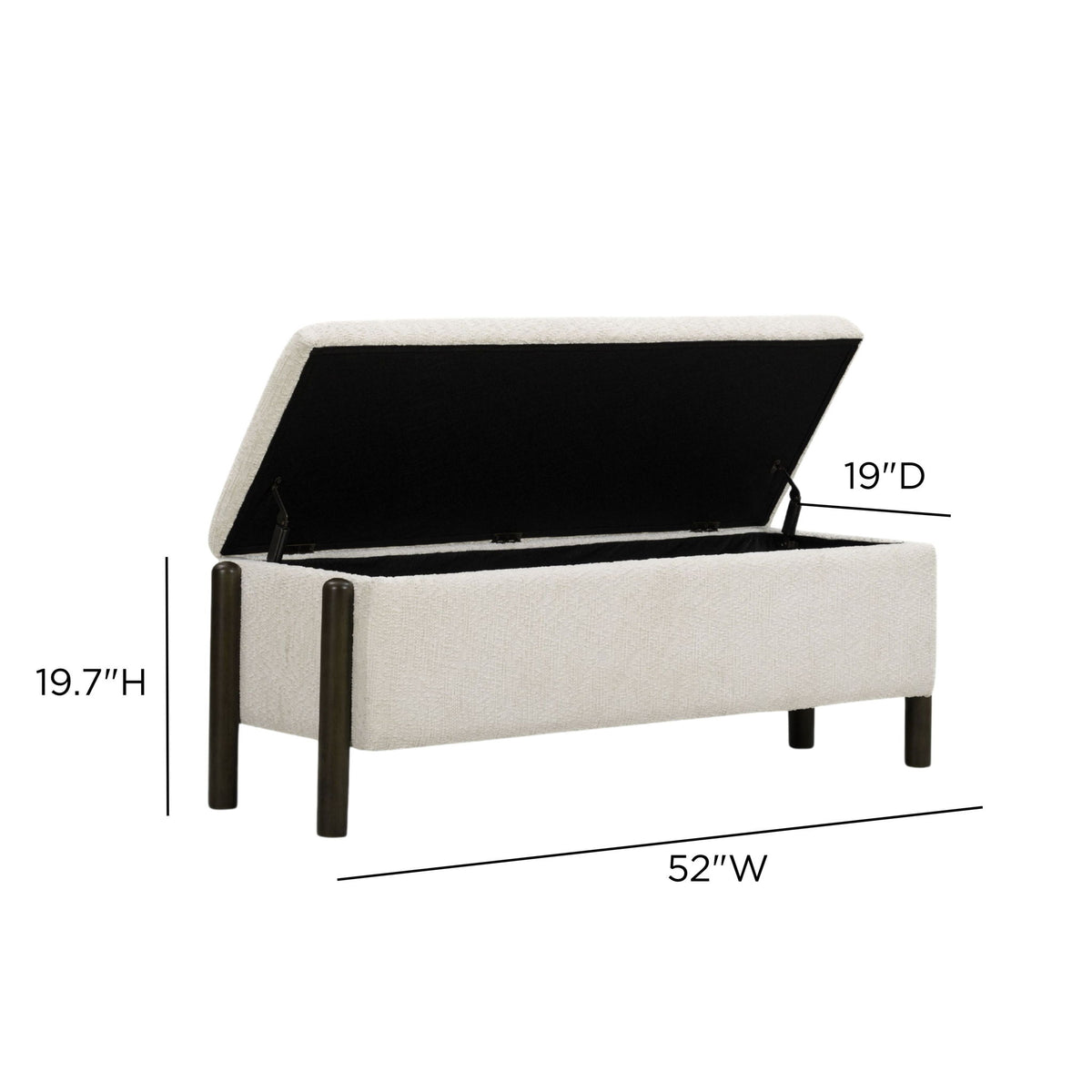 Abby - Nubby Fabric Storage Bench