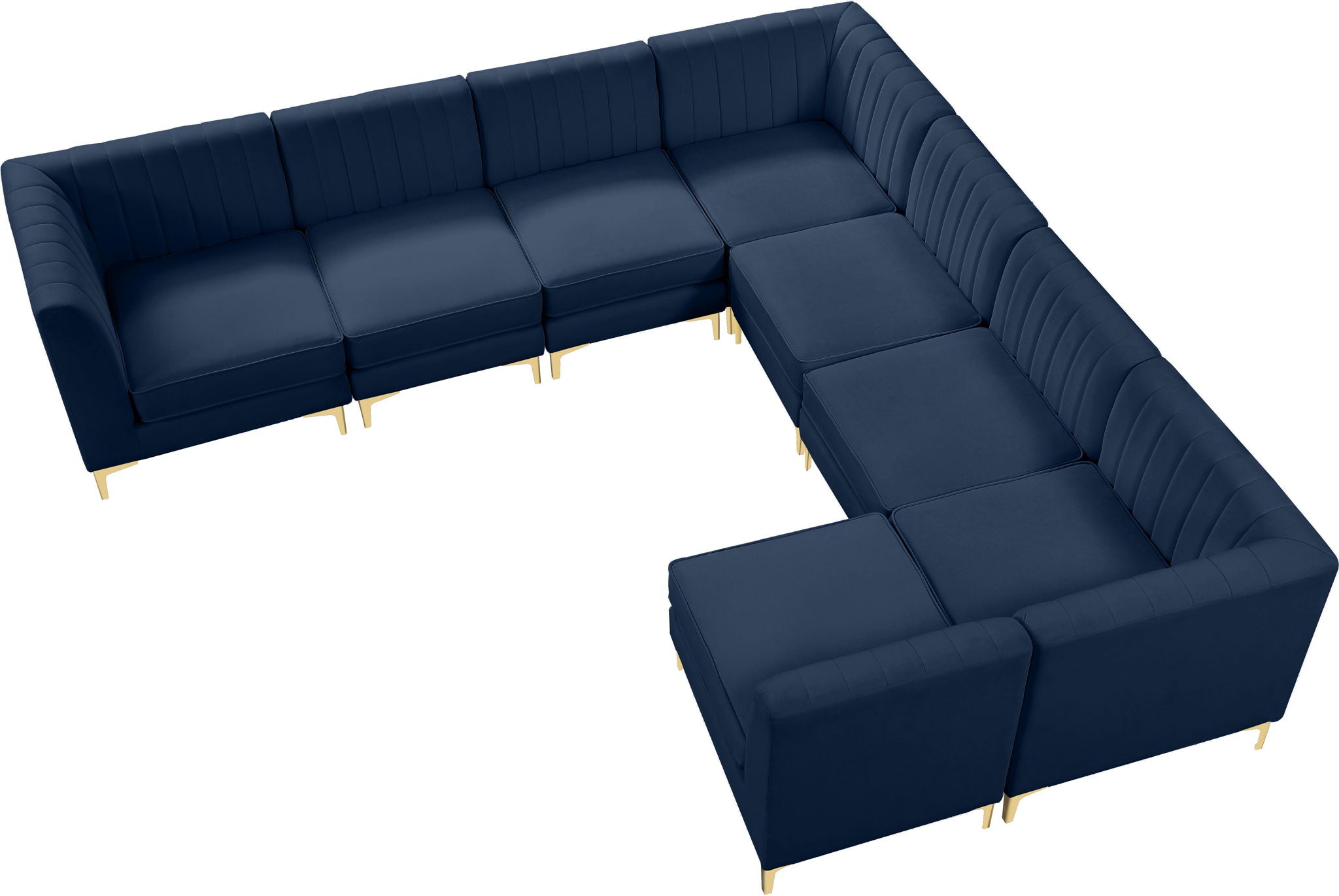 Alina - 8 Piece Velvet Modular Sectional