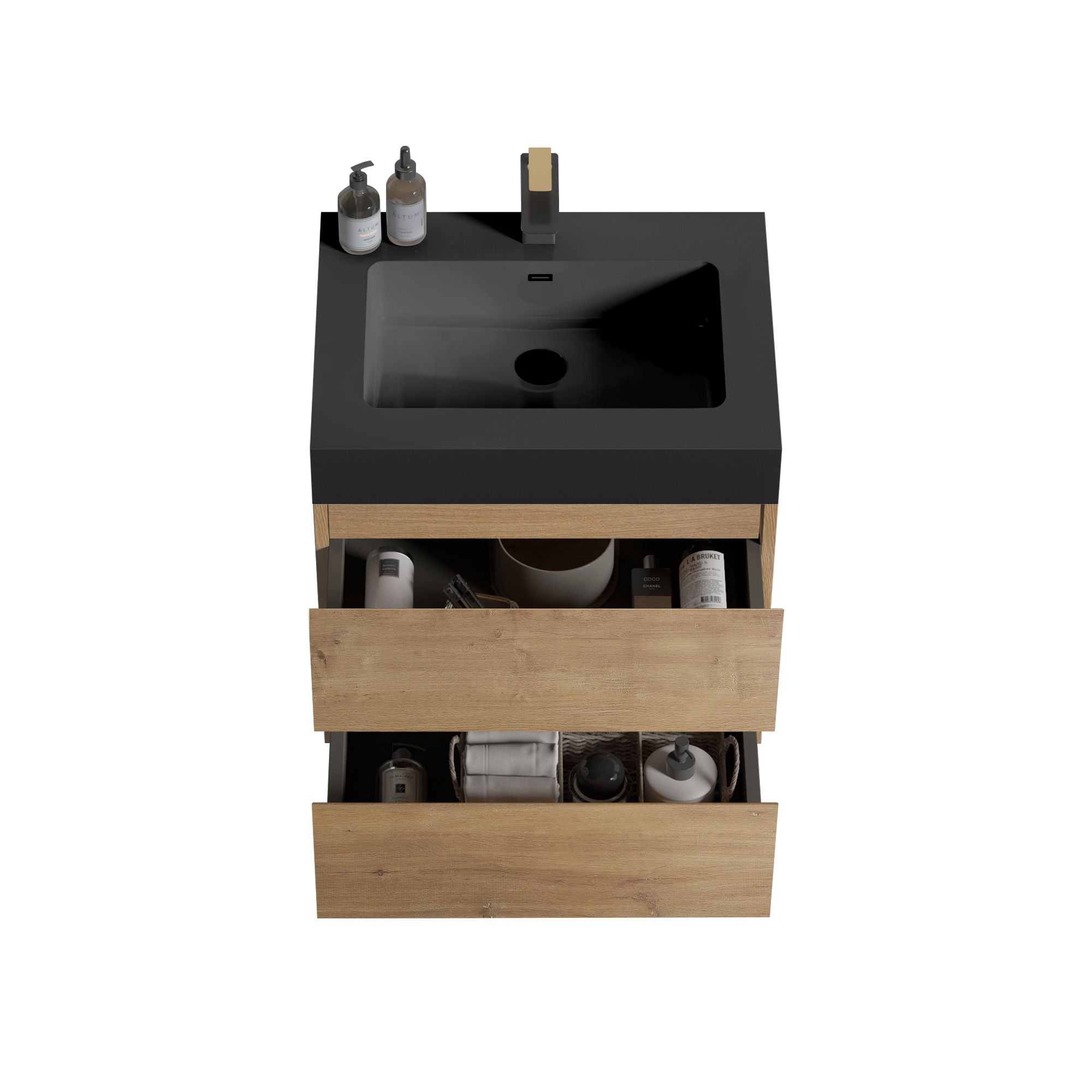 Alice - Bathroom Vanity With Sink, Large Storage, Wall Mounted