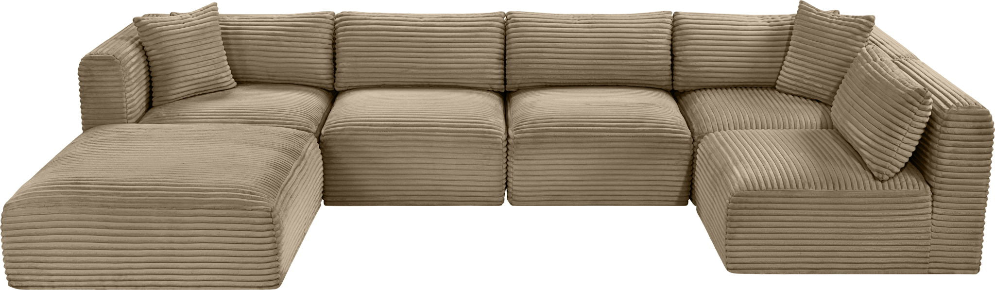 Shaggy - Fabric 6 Piece Modular U-Shaped Sectional