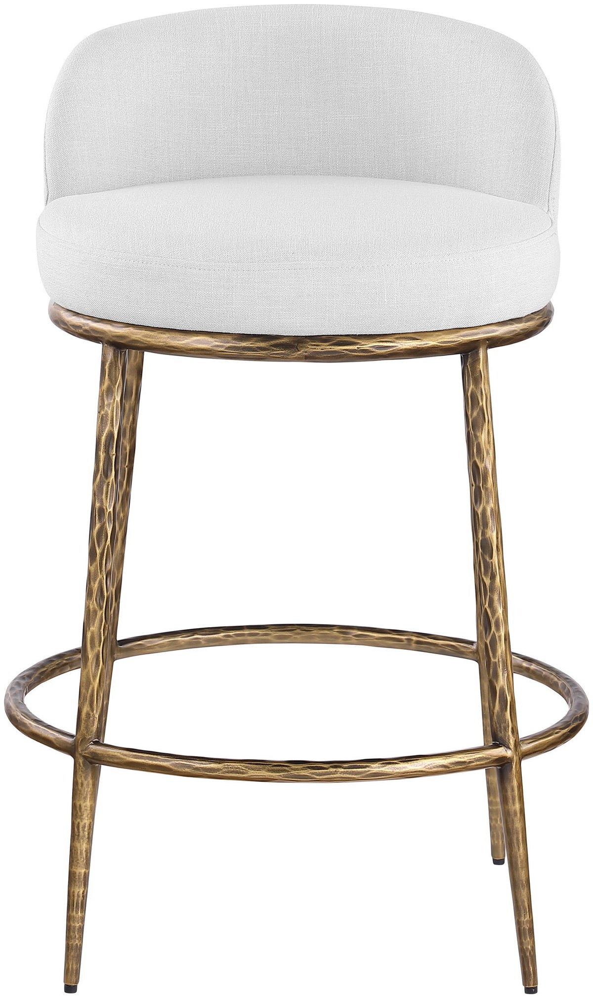 Ferro - Upholstered Counter Stool With Brushed Gold Base
