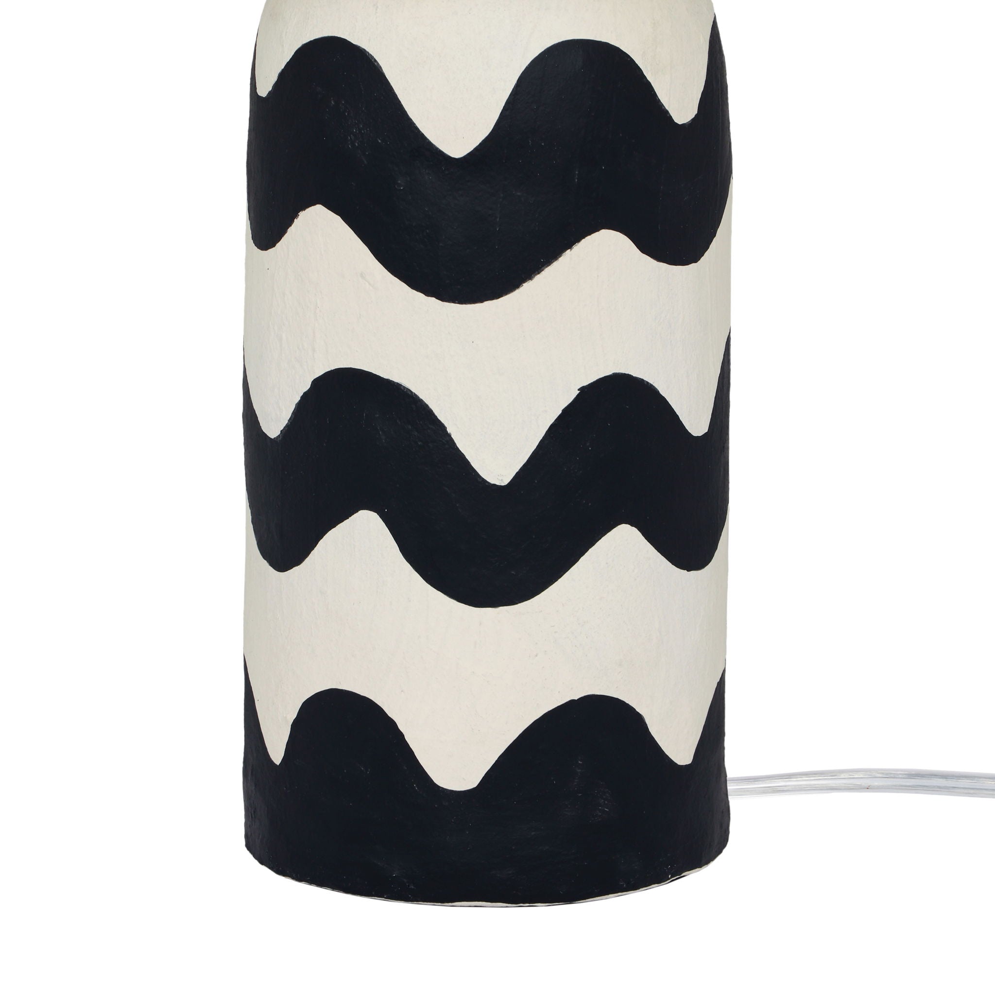 Tropea - Black Waves Papier Mache Table Lamp - Black Waves