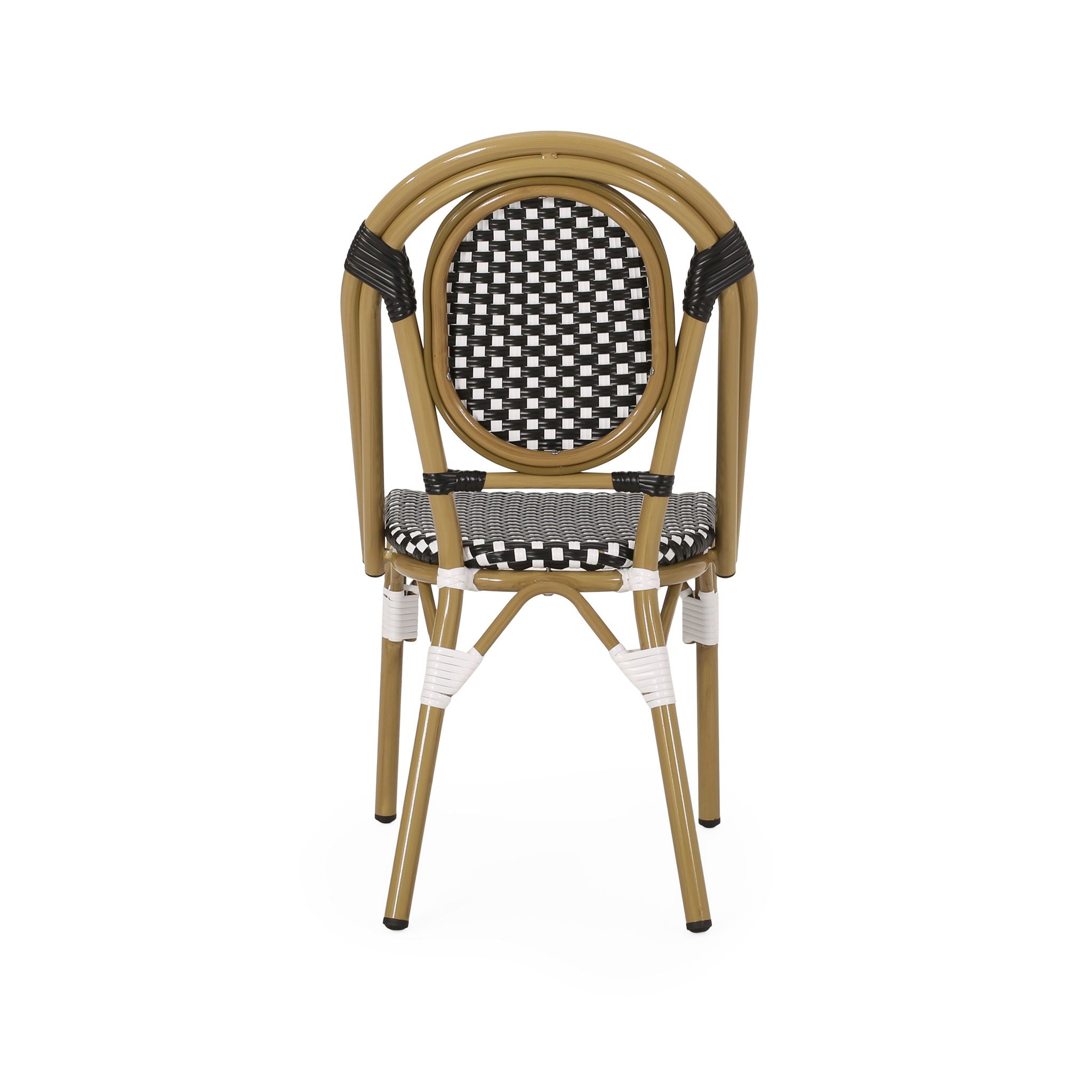 Outdoor Rattan And Aluminum French Bistro Chair Set