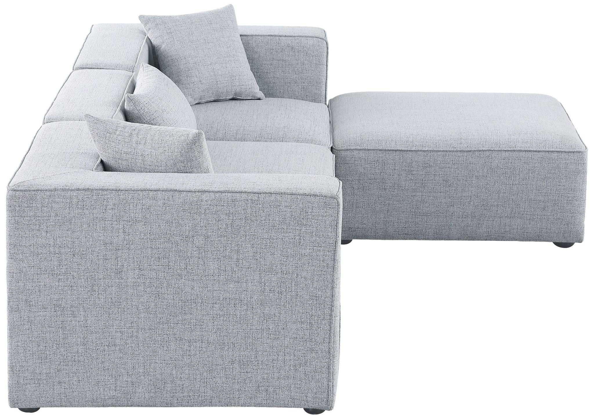 Cube - Linen 4 Piece Modular Sectional With Chaise