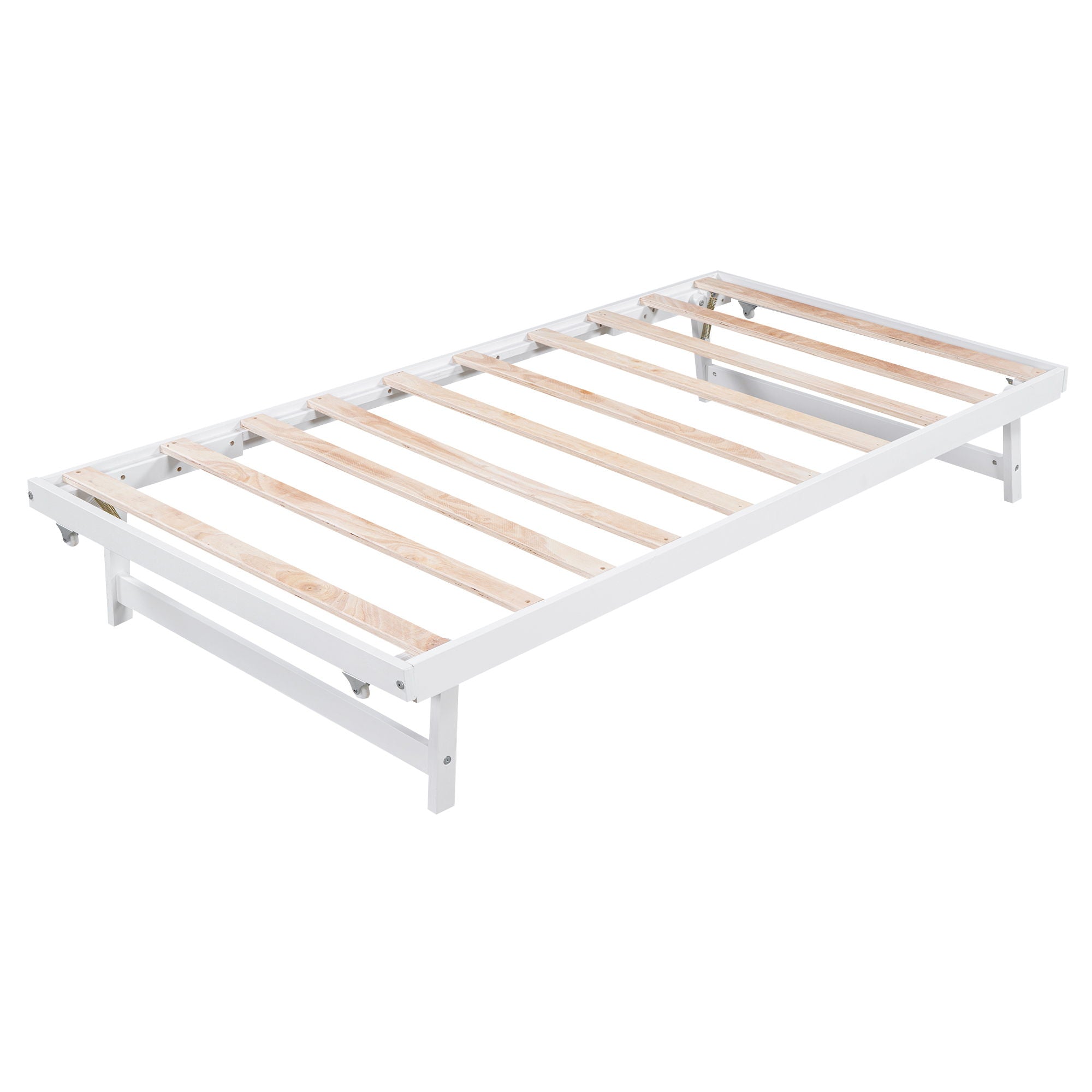 Platform Bed With Adjustable Trundle