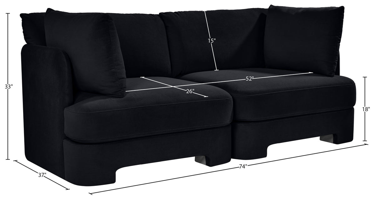 Hammond - Velvet Performance Fabric Upholstered 2 Piece Loveseat
