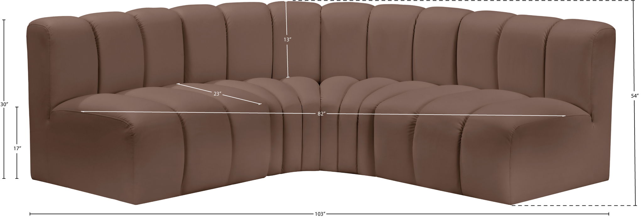 Arc - Faux Leather 4 Piece Corner Modular Sofa