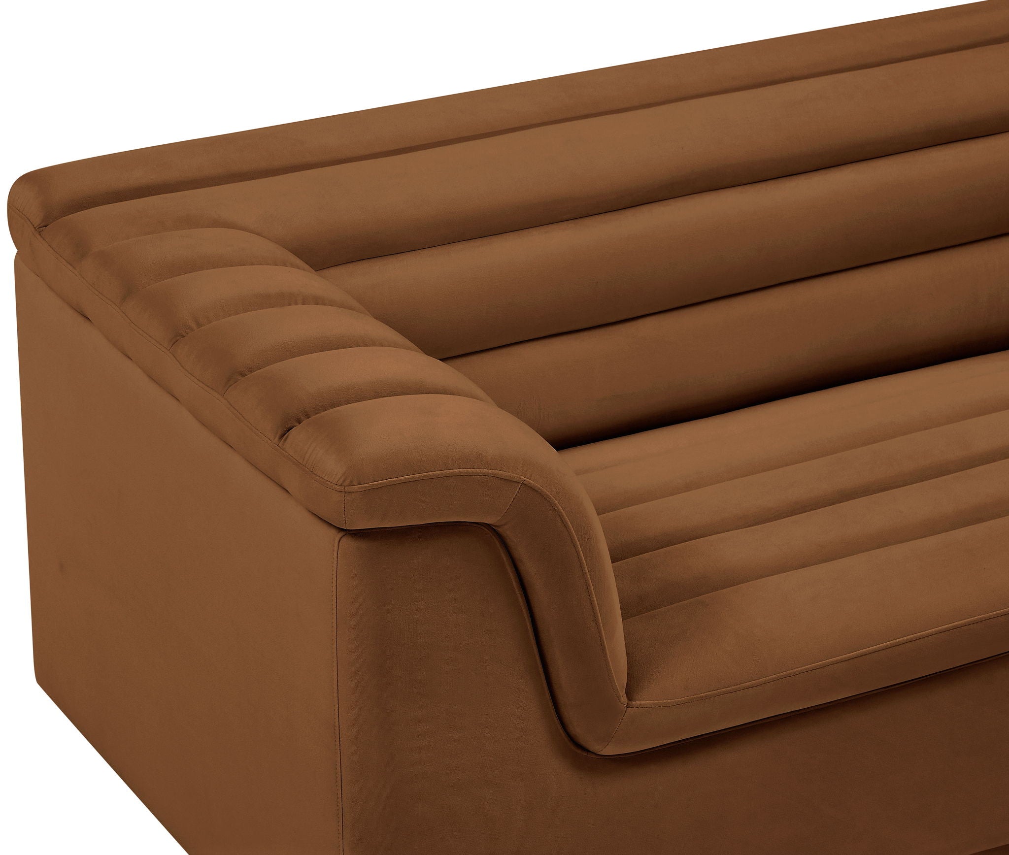 Cascade - Velvet Loveseat - Saddle