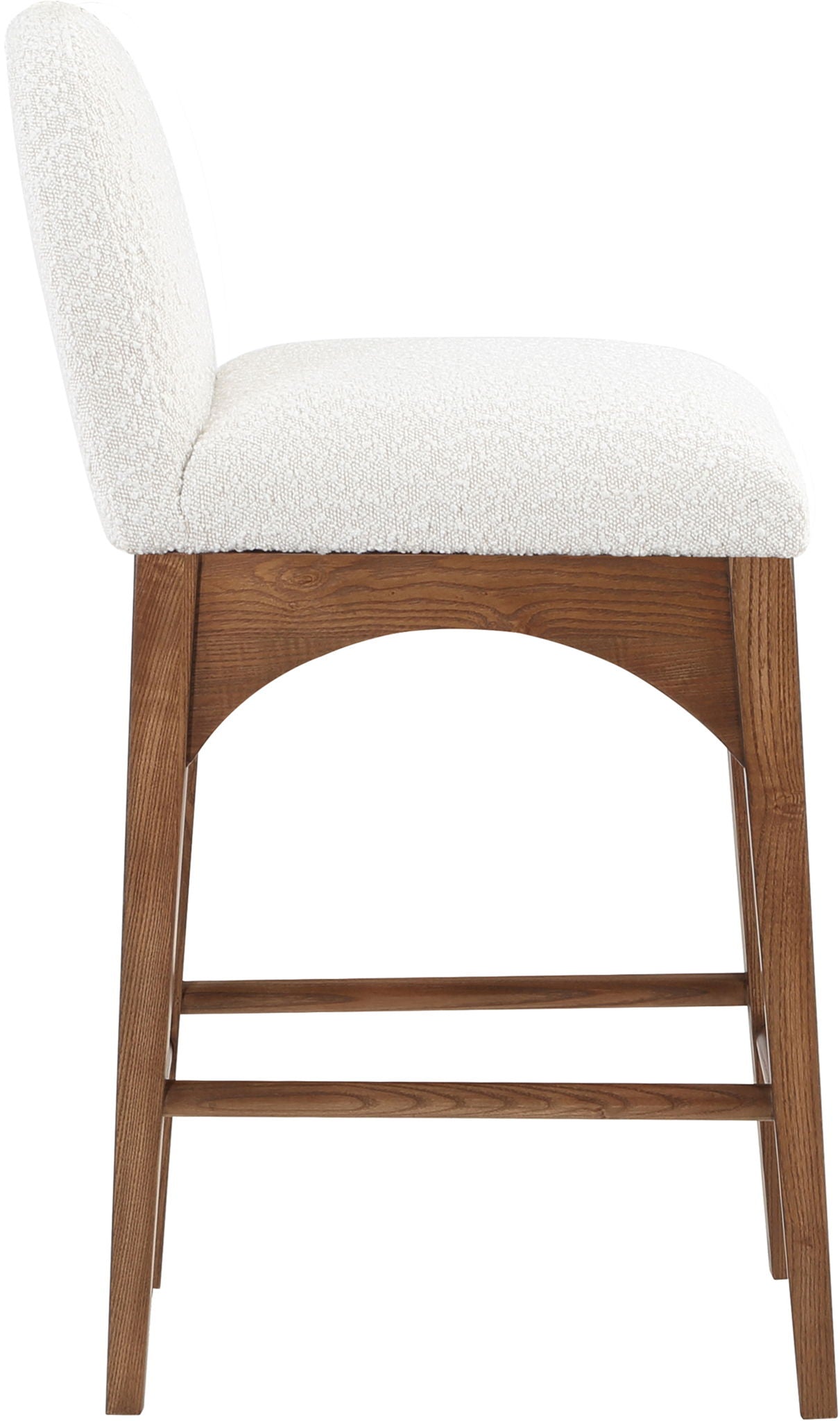 Waldorf - Boucle Stool With Brown Legs