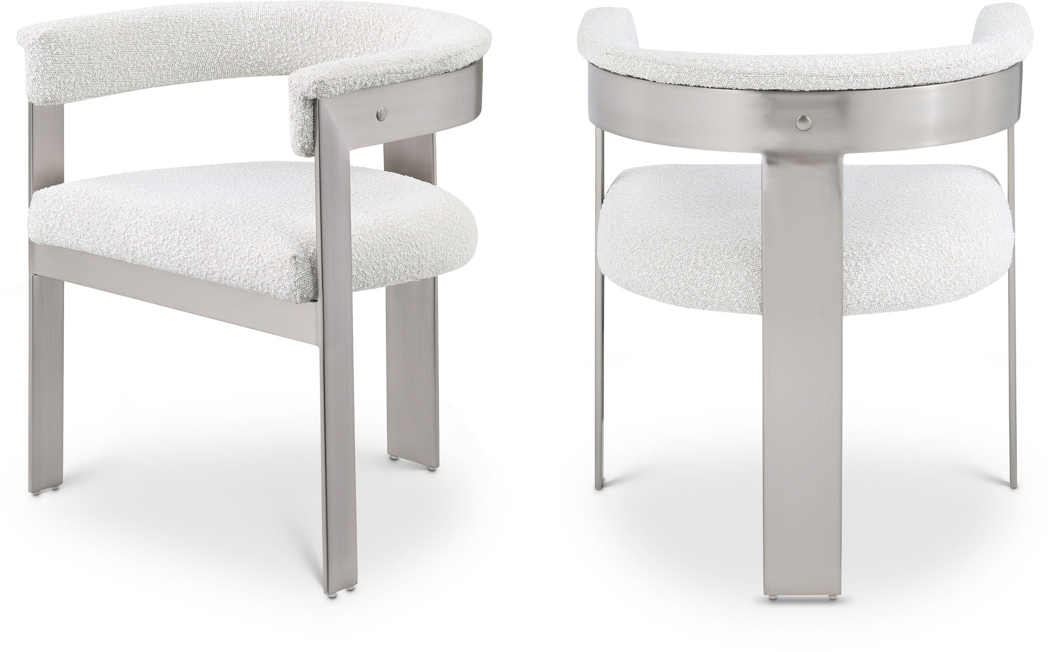 Romeo - Boucle Dining Chair With Silver Base (Set of 2)