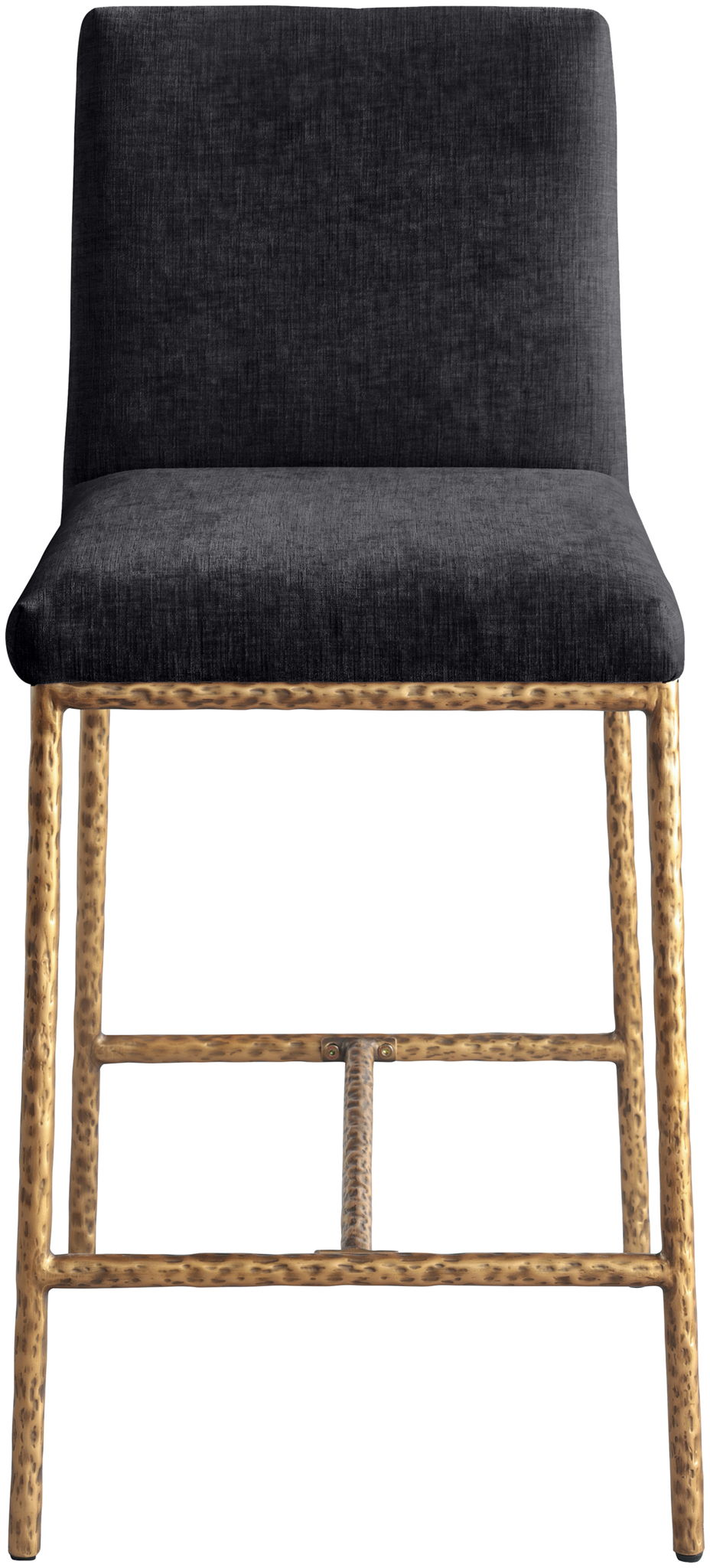 Reeves - Chenille Fabric Upholstered Counter Stool (Set of 2) - Gold Base