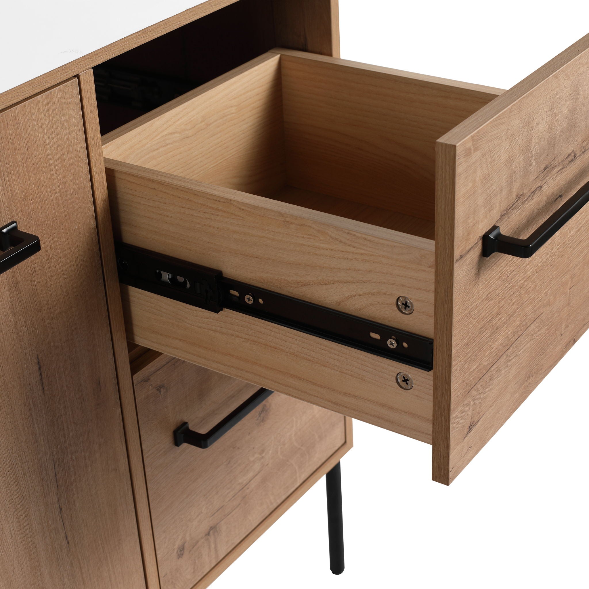 36" Freestanding Bathroom Vanity With Sink, Soft Close Doors & 2 Drawers - Imitative Oak