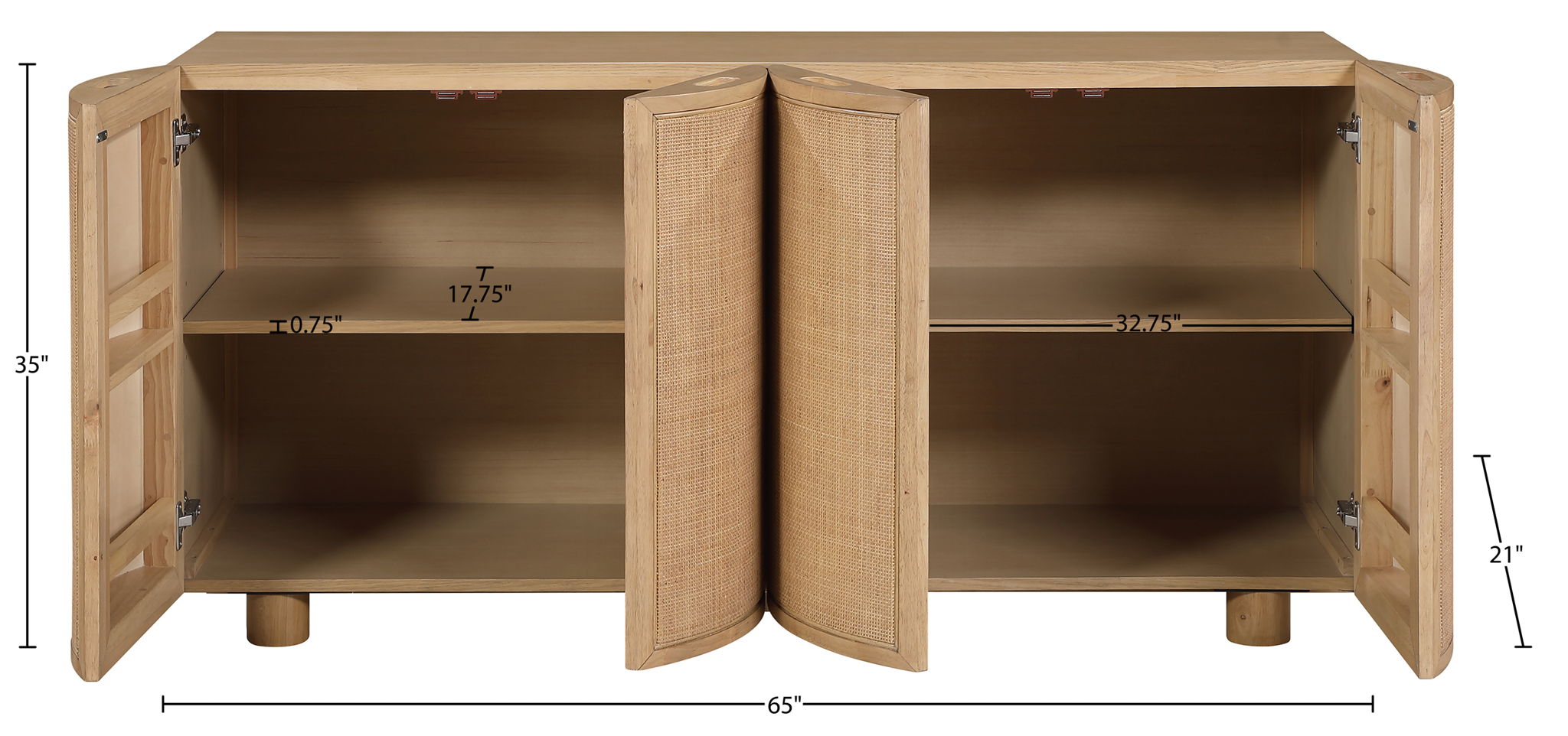 Norin - Solid Wood And Oak Veneer Sideboard/Buffet