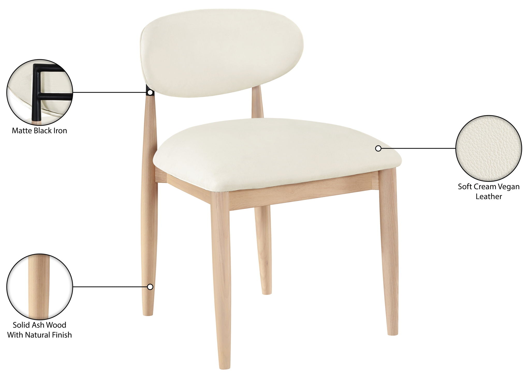 Riccio - Side Chair (Set of 2) - Natural Frame