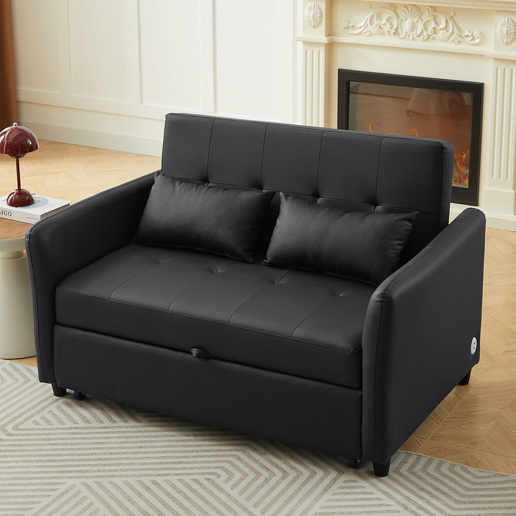 Convertible Sleeper Sofa Bed With 3 USB Ports