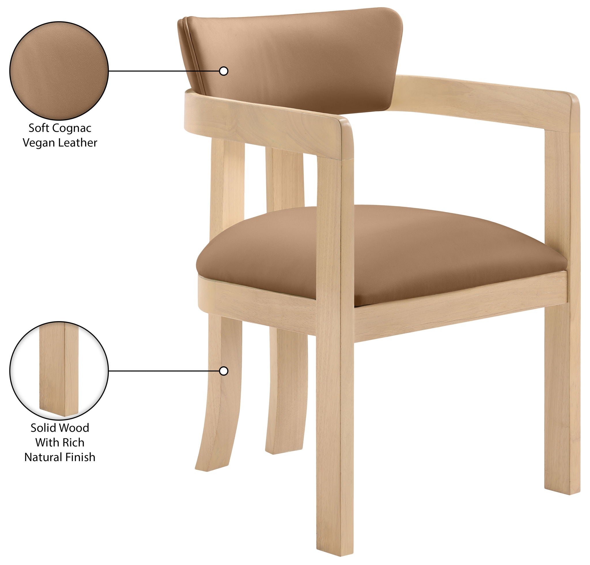 Lavrin - Vegan Leather Dining Arm Chair (Set of 2) - Natural Base