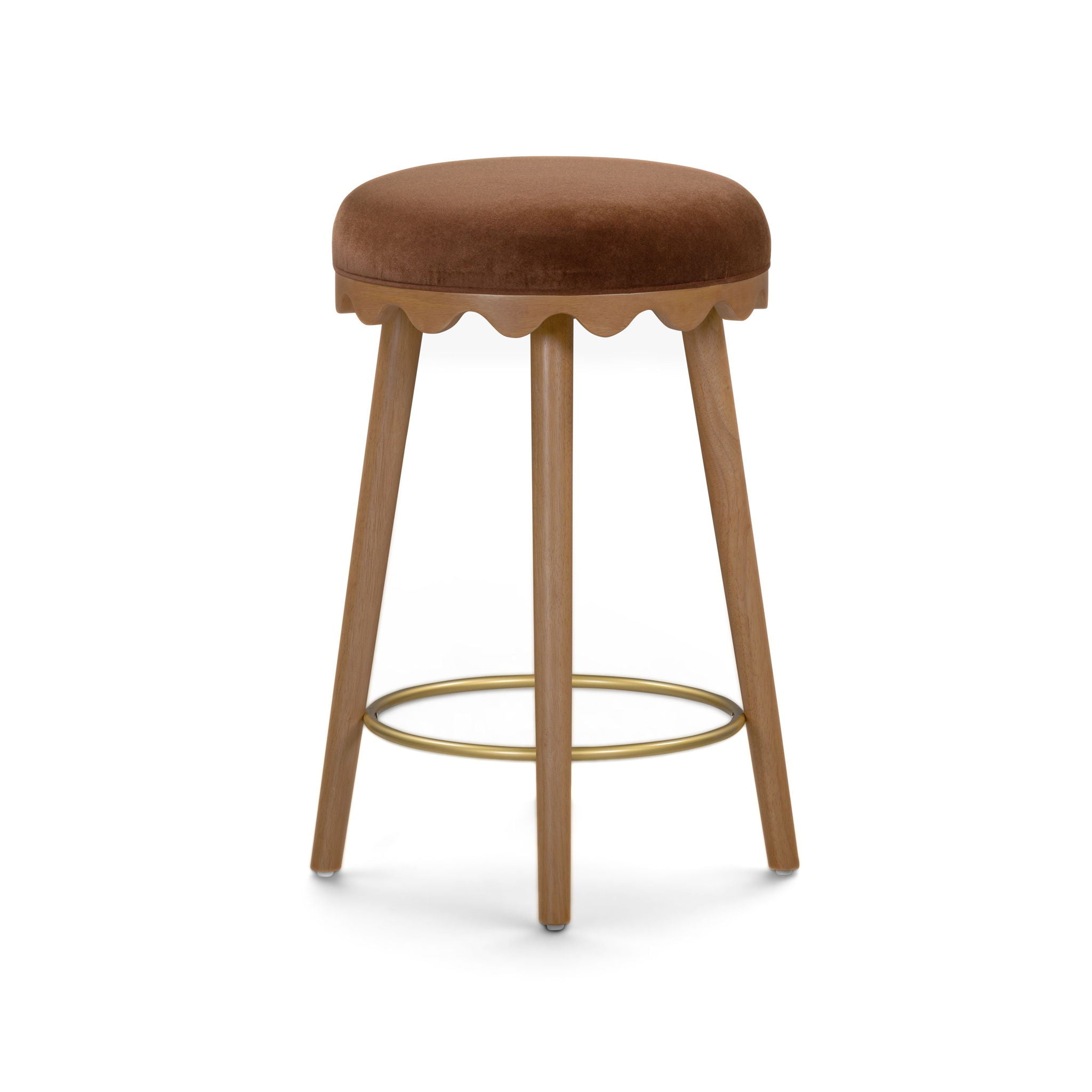Oodle - Performance Vegan Mohair Light Walnut Stool