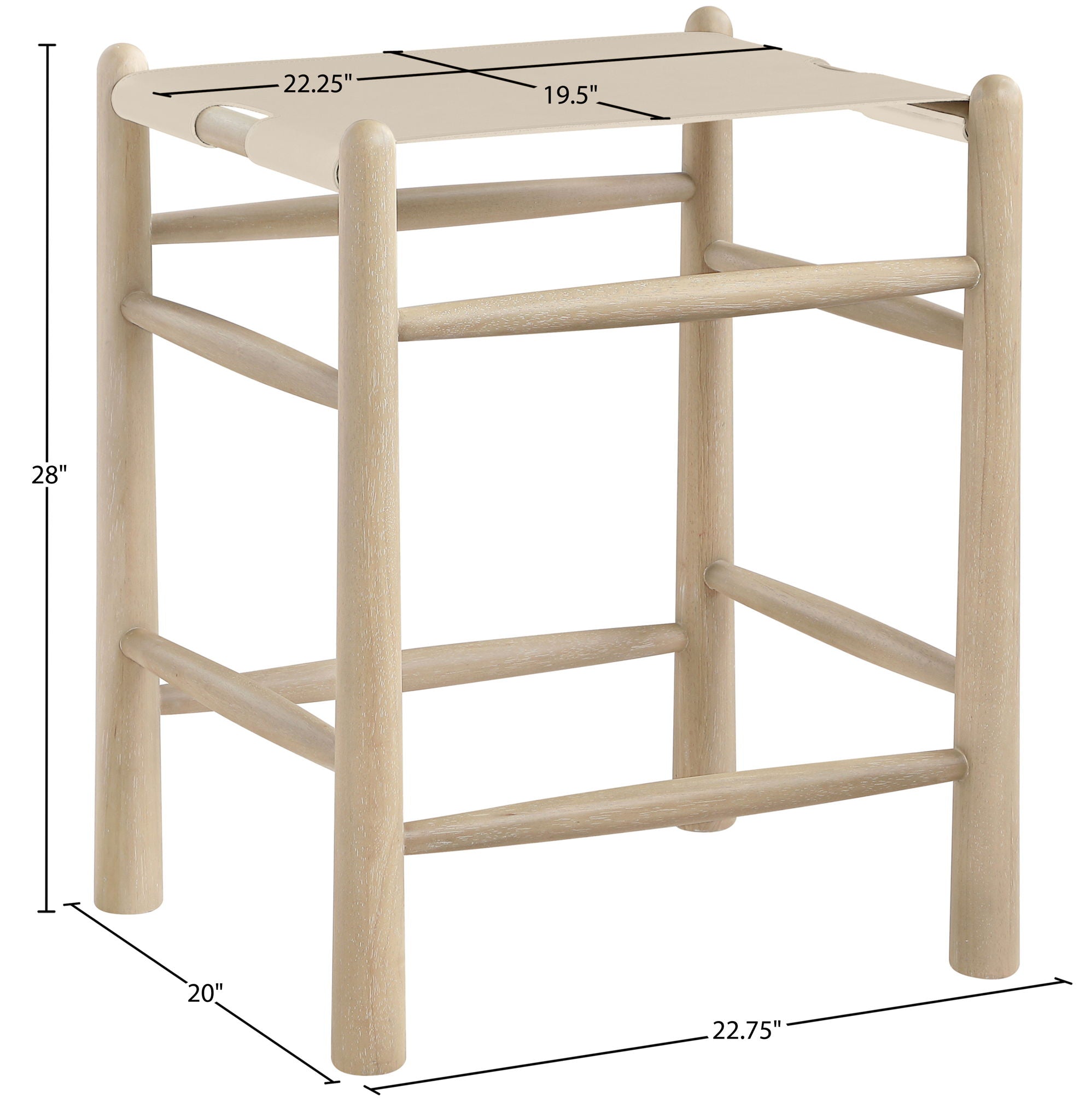 Santos - Backless Counter Stool With Stained Natural Base