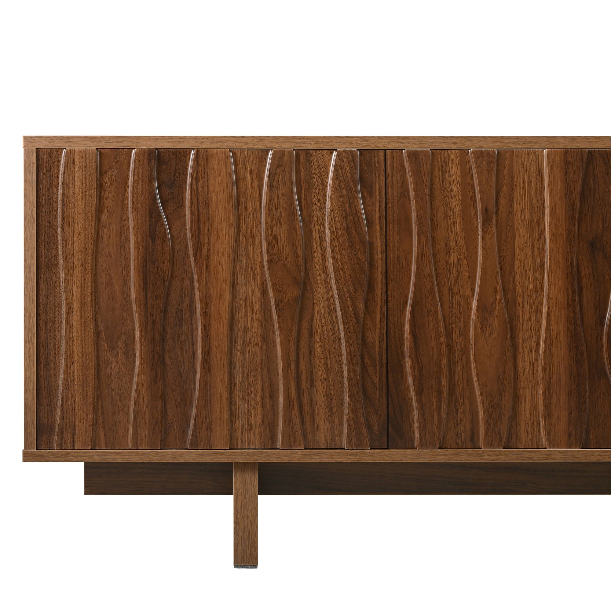 Retro Style TV Stand With Wavy Door