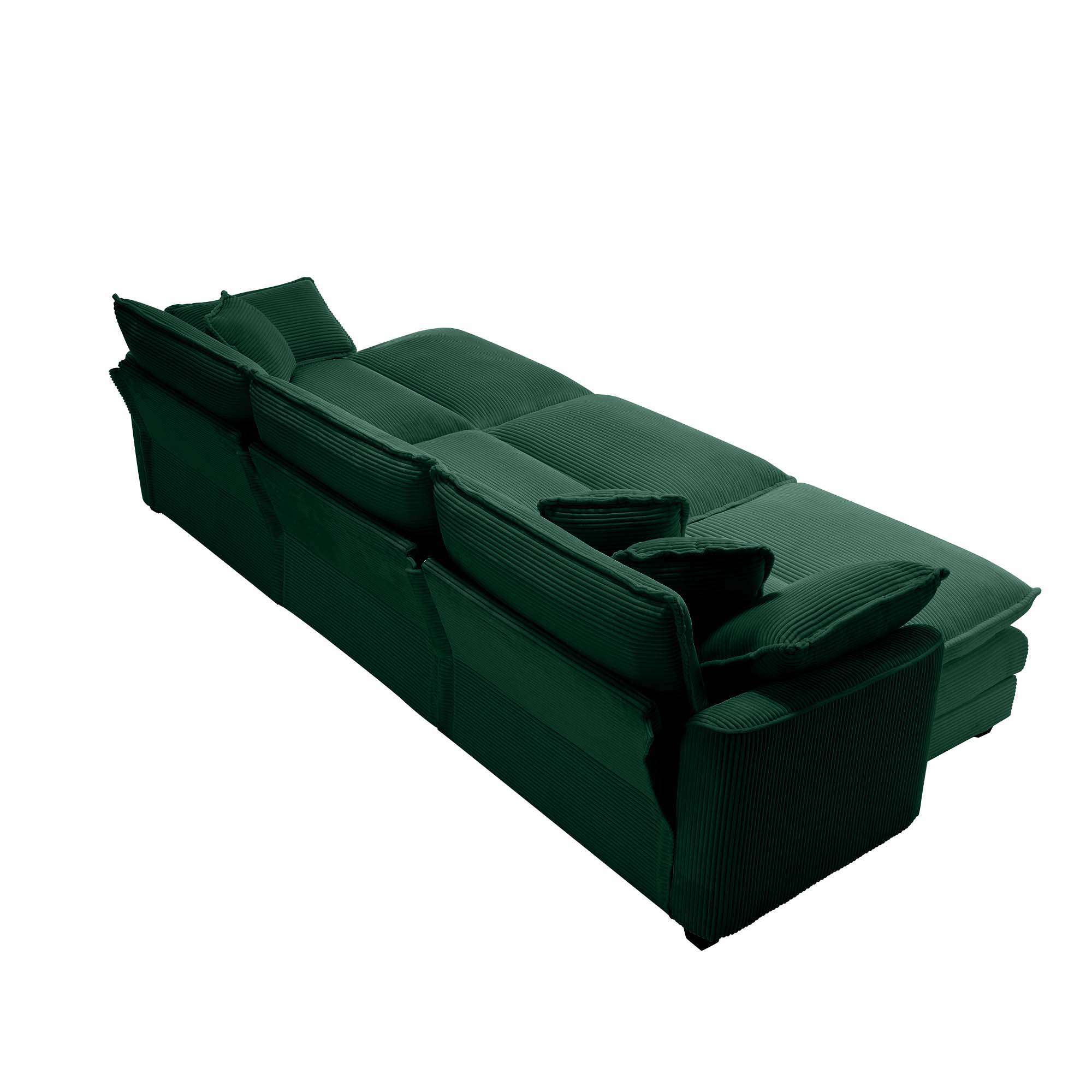 Modern Modular Cushion Sofa With Ottoman, Low Back, Deep Seating Sofa Set