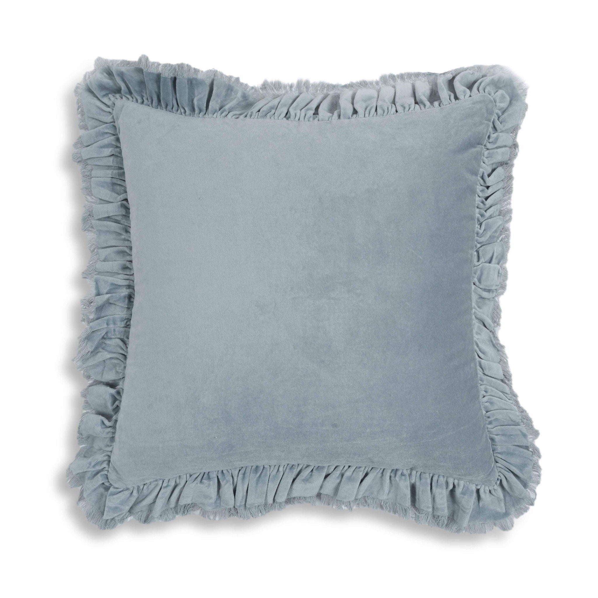 Alessia - Velvet Pillow - Distressed Blue