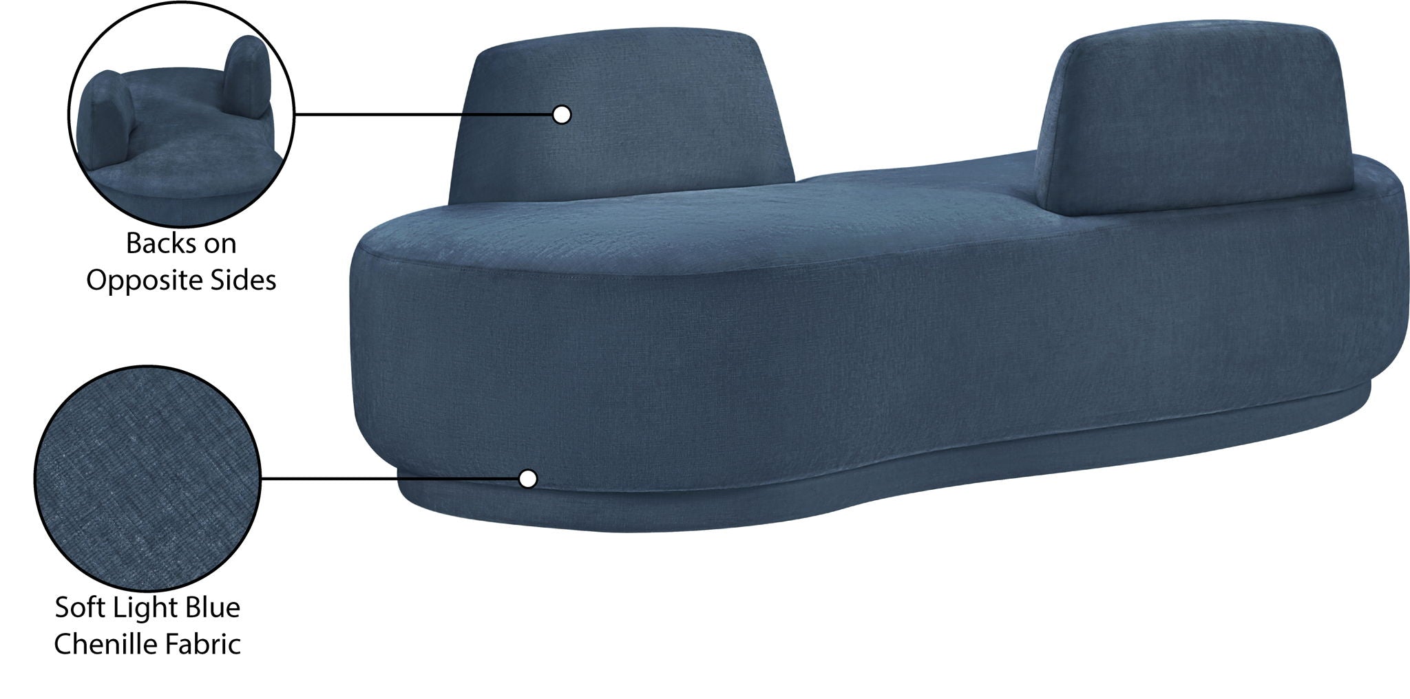 Argyle - Chenille Fabric Chaise / Loveseat