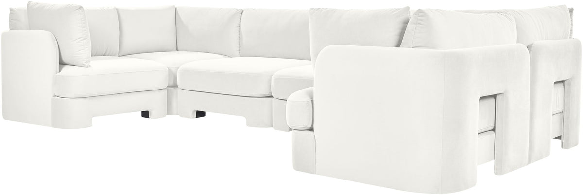 Hammond - Velvet Performance Fabric Upholstered 6 Piece U-Shaped Sectional