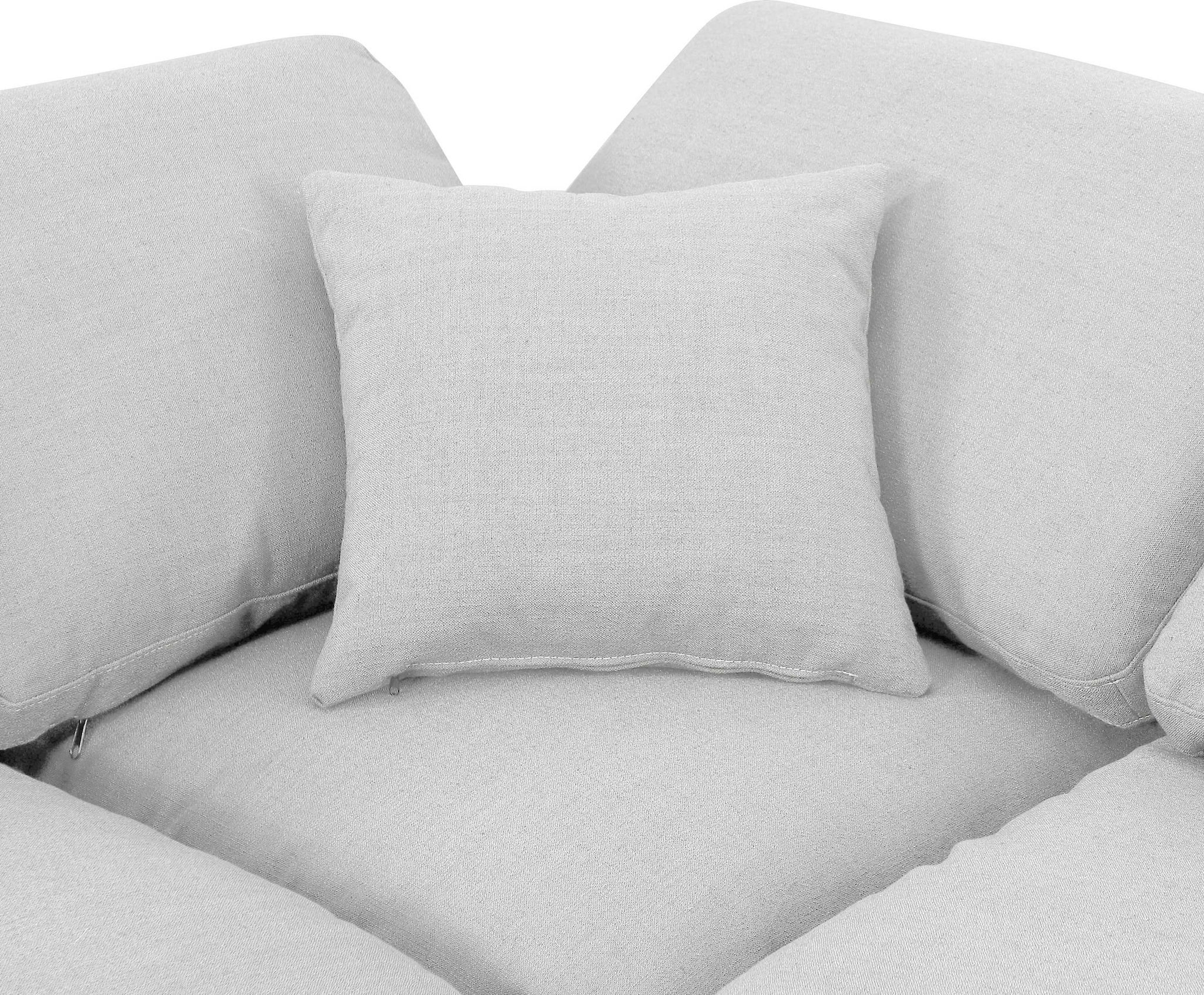 Indulge - Linen 6 Piece Modular Double Chaise Sectional - White