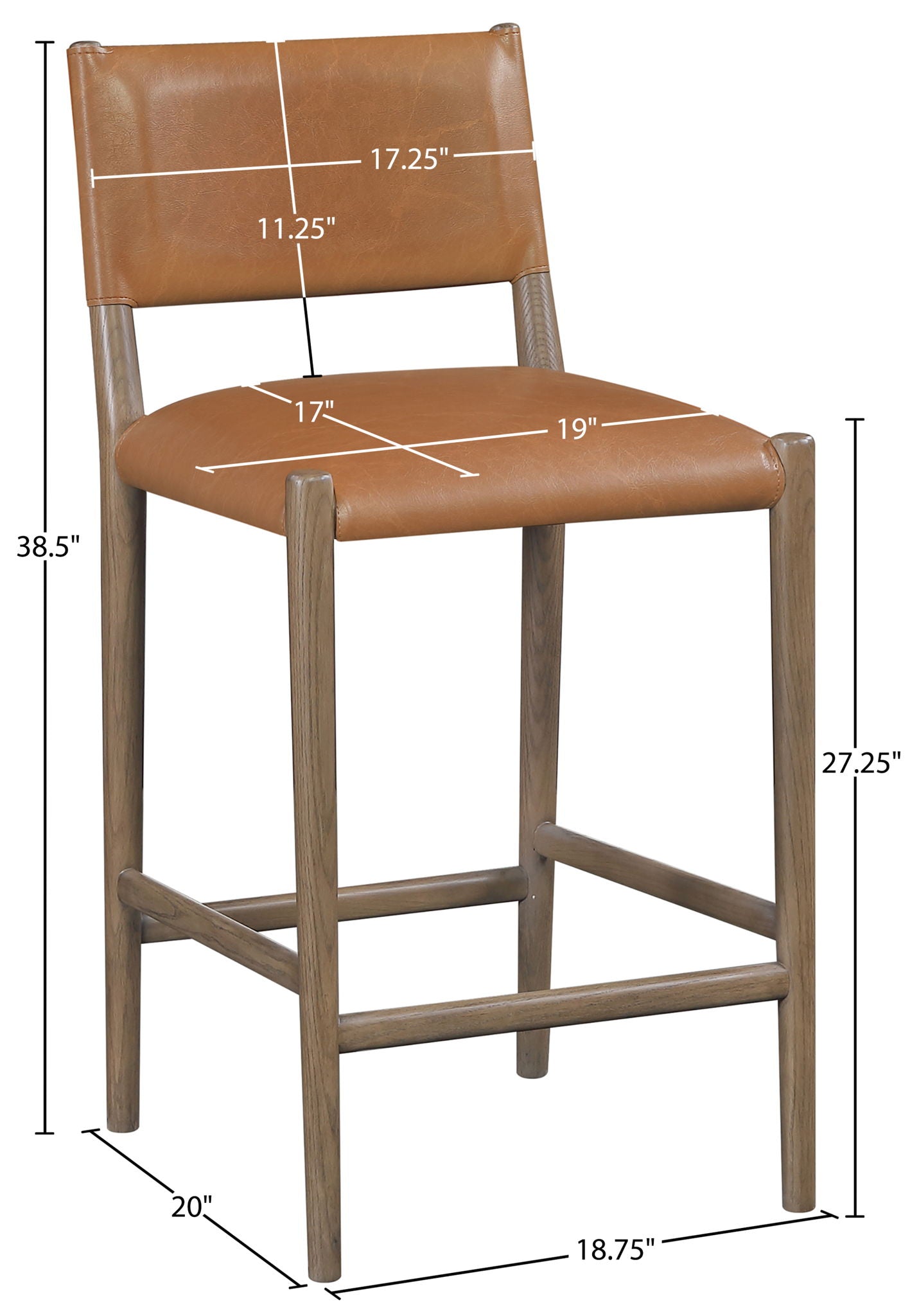 Andie - Upholstered Counter Stool - Brown Base