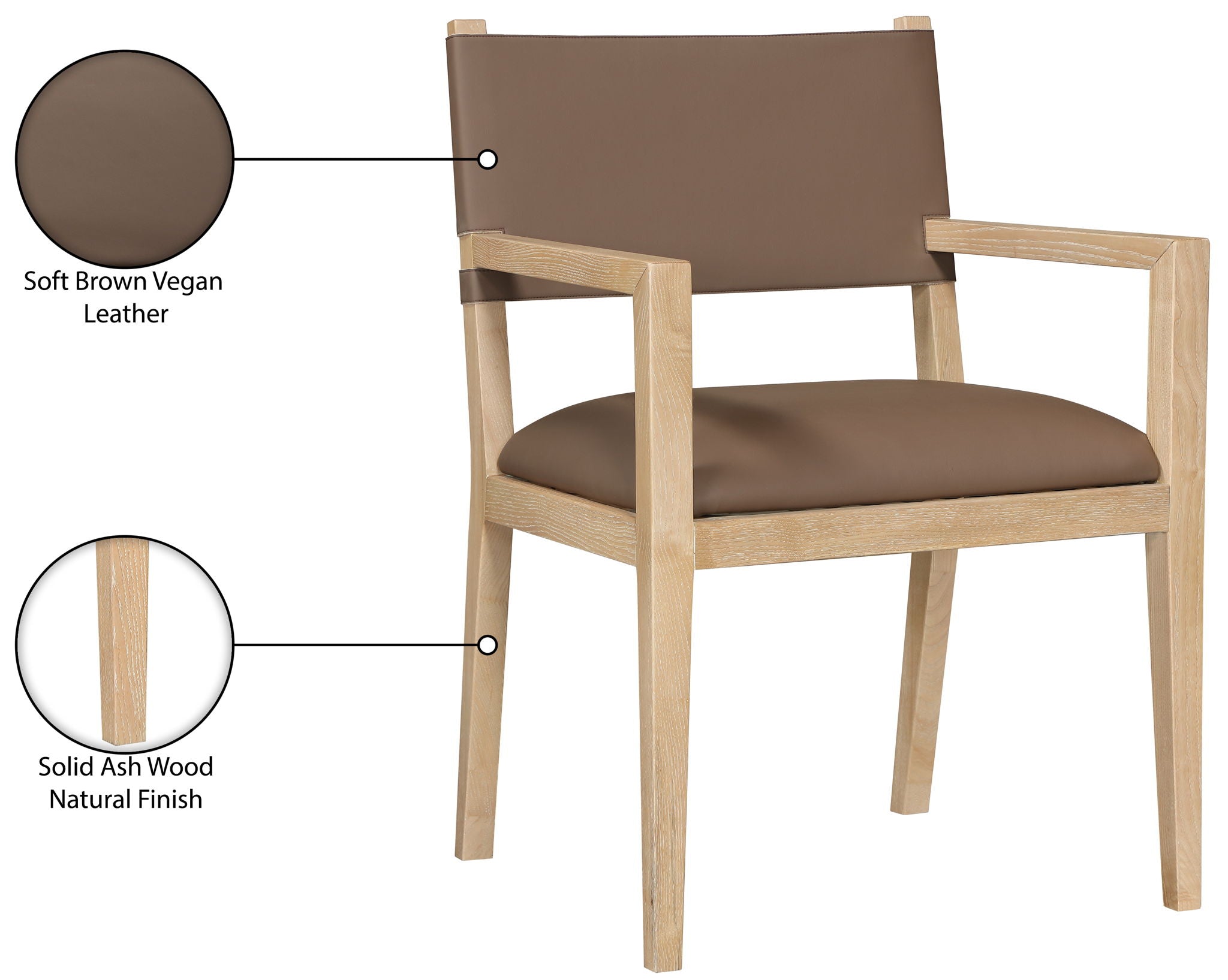 Avon - Vegan Leather Dining Arm Chair