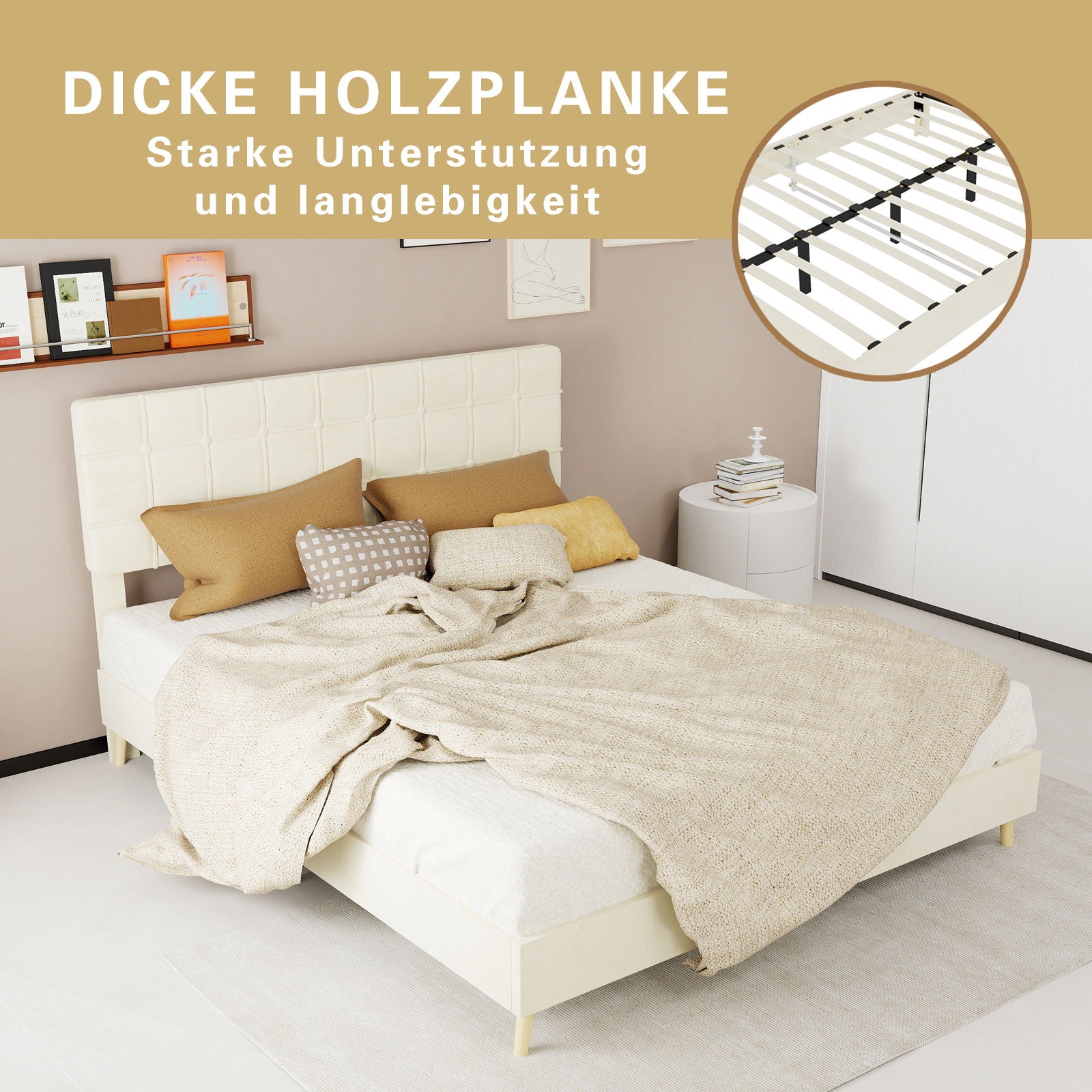 Yungan Lingge Minimalist Soft Pack Headboard Bed