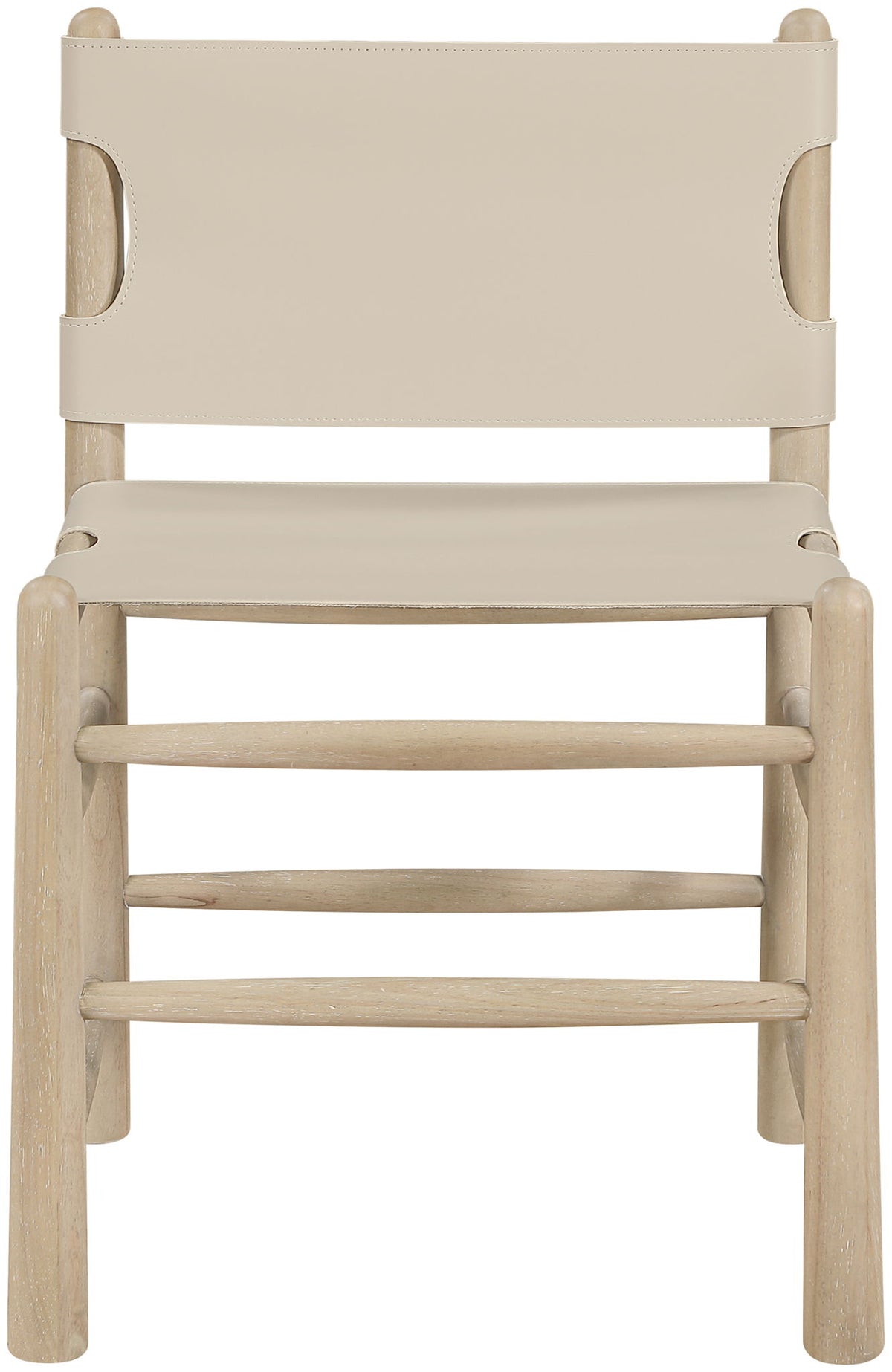 Santos - Vegan Leather Upholstered Dining Chair With Stained Natural Base (Set of 2)