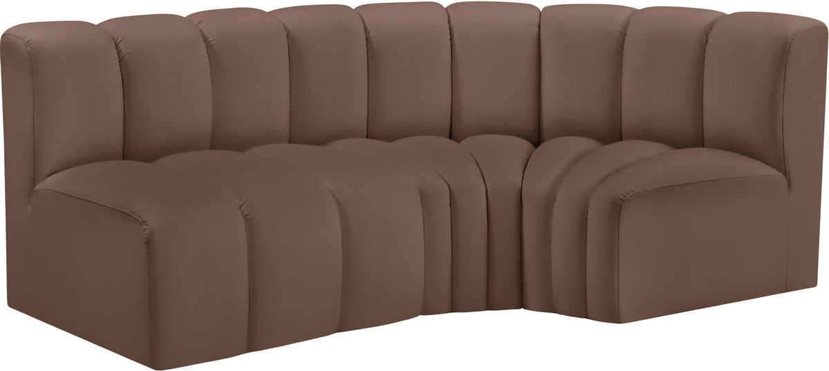 Arc - Faux Leather 3 Piece Sofa