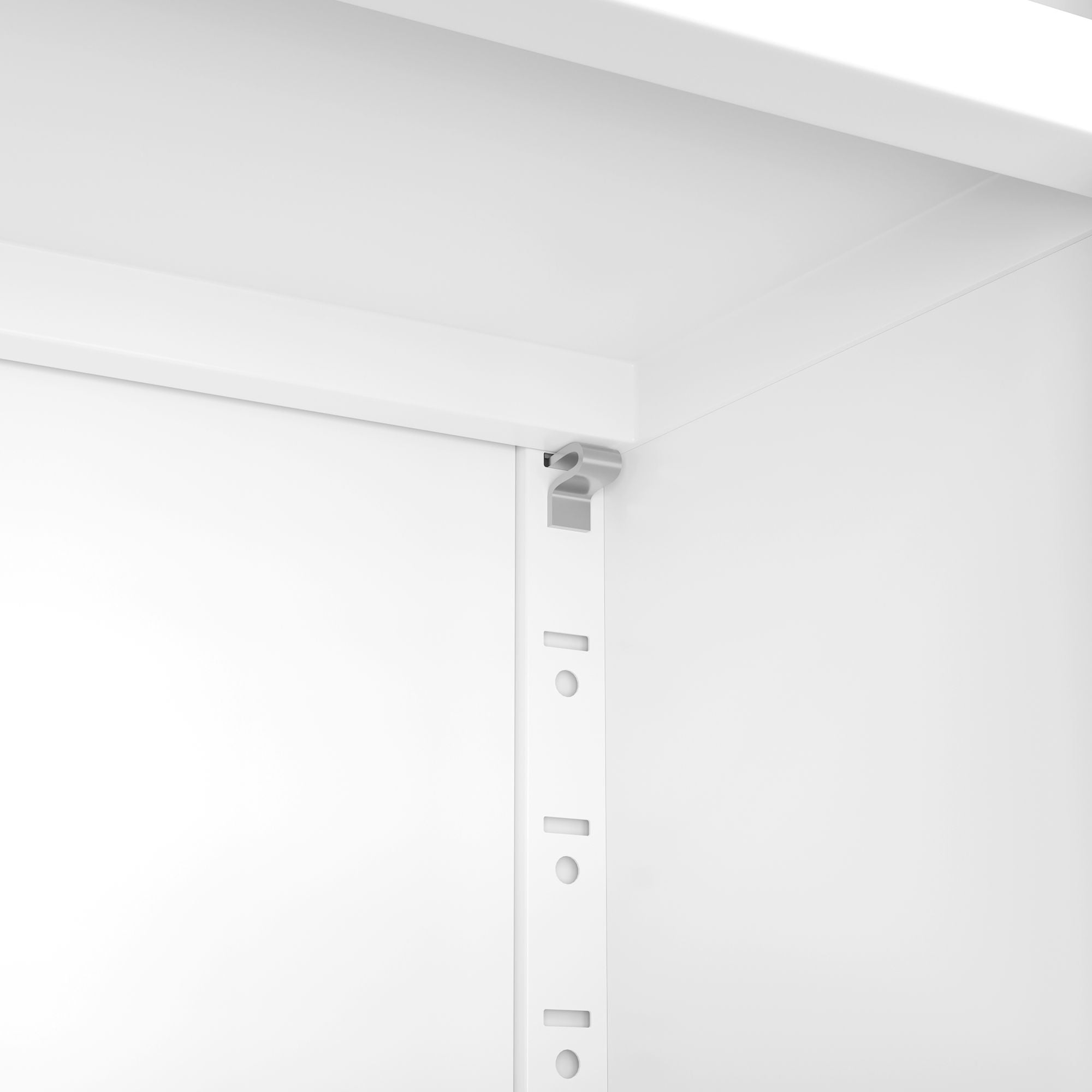 Bookcase Tall 5-Tier Adjustable Storage Shelf With Door Deep - White