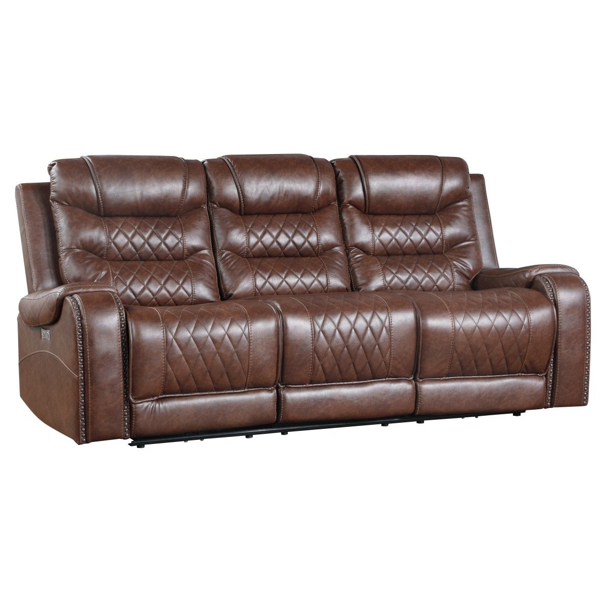 Putnam - Power Double Reclining Sofa With Center Drop-Down Cup Holders, Receptacles And USB Ports