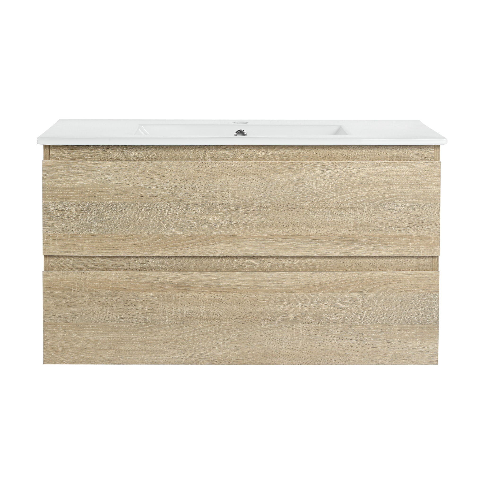 Wall Mounted Bathroom Vanity & Sink, 2 Soft Close Drawers