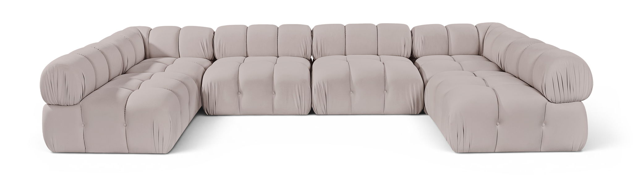 Orin - U-Shaped Velvet 6 Piece Modular Sectional