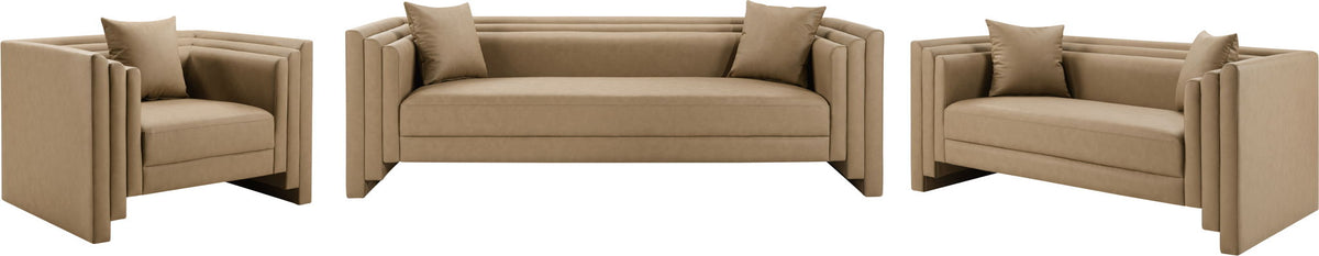 Everett - Vegan Leather 67" Upholstered Loveseat - Tan