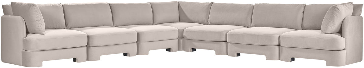 Hammond - Velvet Performance Fabric Upholstered 7 Piece Corner Sectional