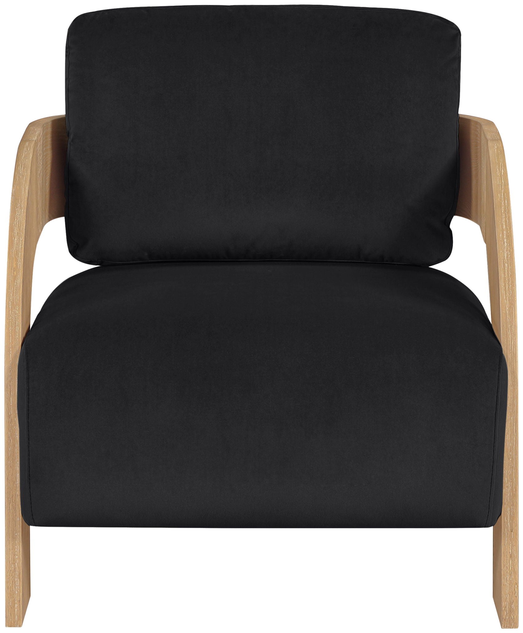 Cedra - Velvet Performance Fabric Upholstered Accent Chair - Natural Frame
