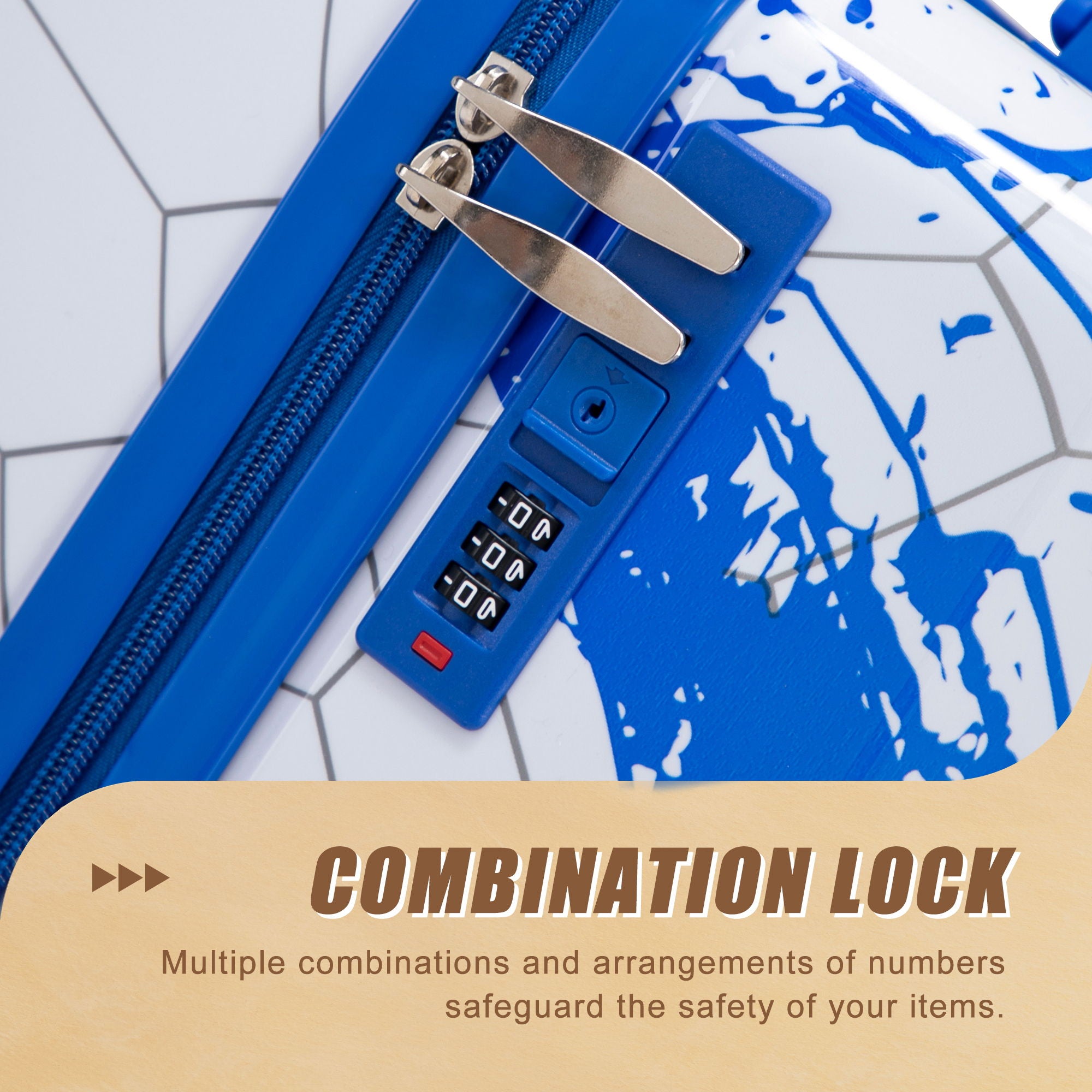 3 Piece With Combination Lock And Silent Wheels