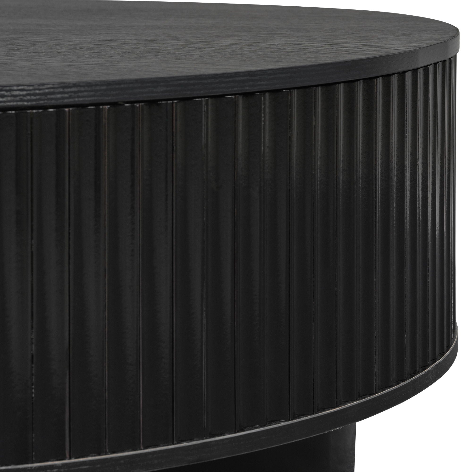 Farmhouse Round Coffee Table With Storage Drawer