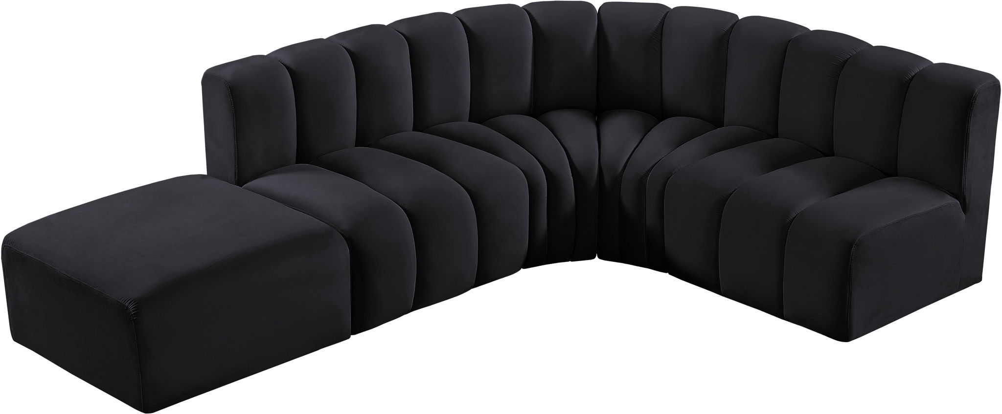 Arc - Velvet 5 Piece Corner Modular Sofa