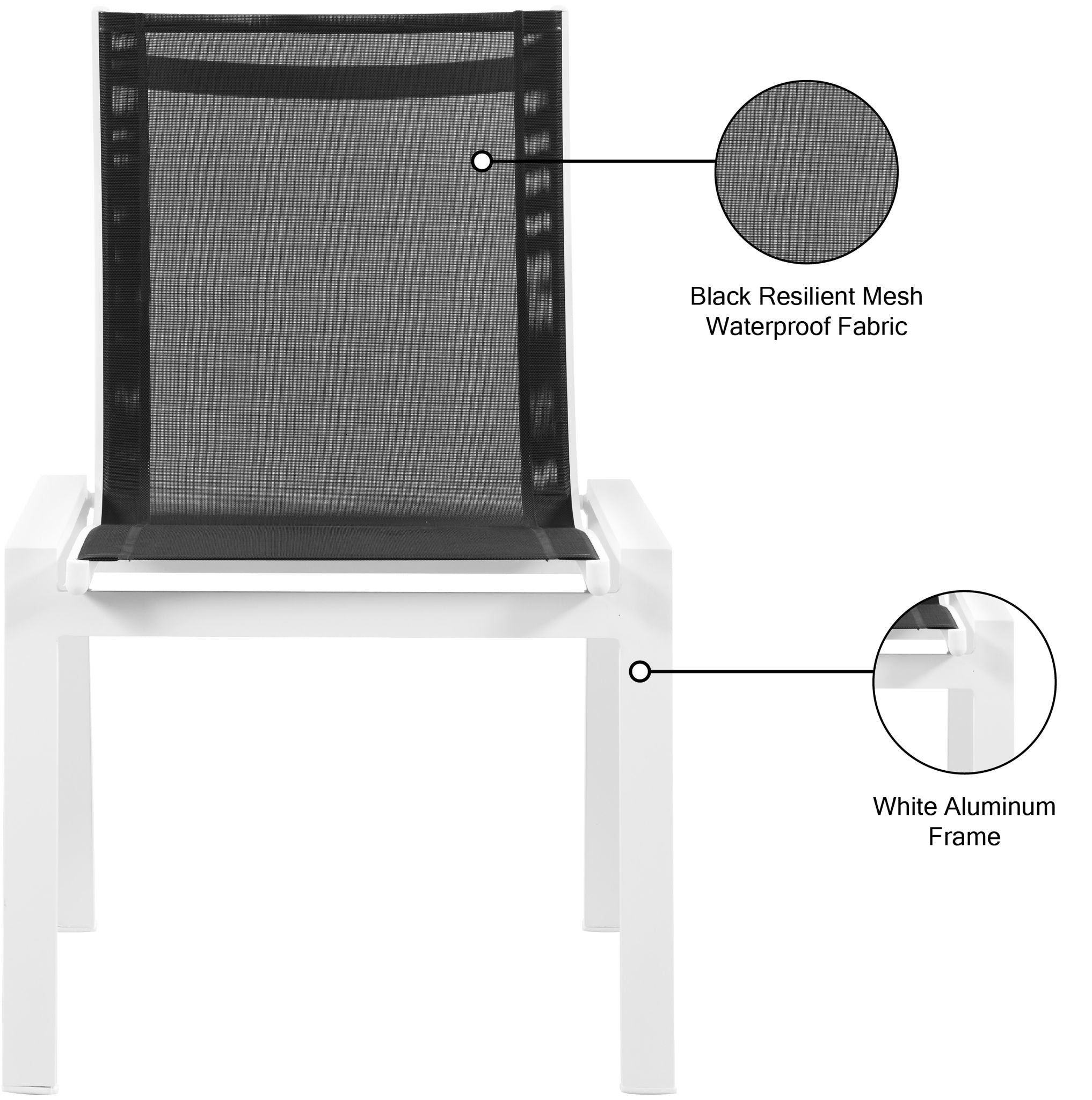 Nizuc - Outdoor Patio Dining Chair With White Frame (Set of 2)