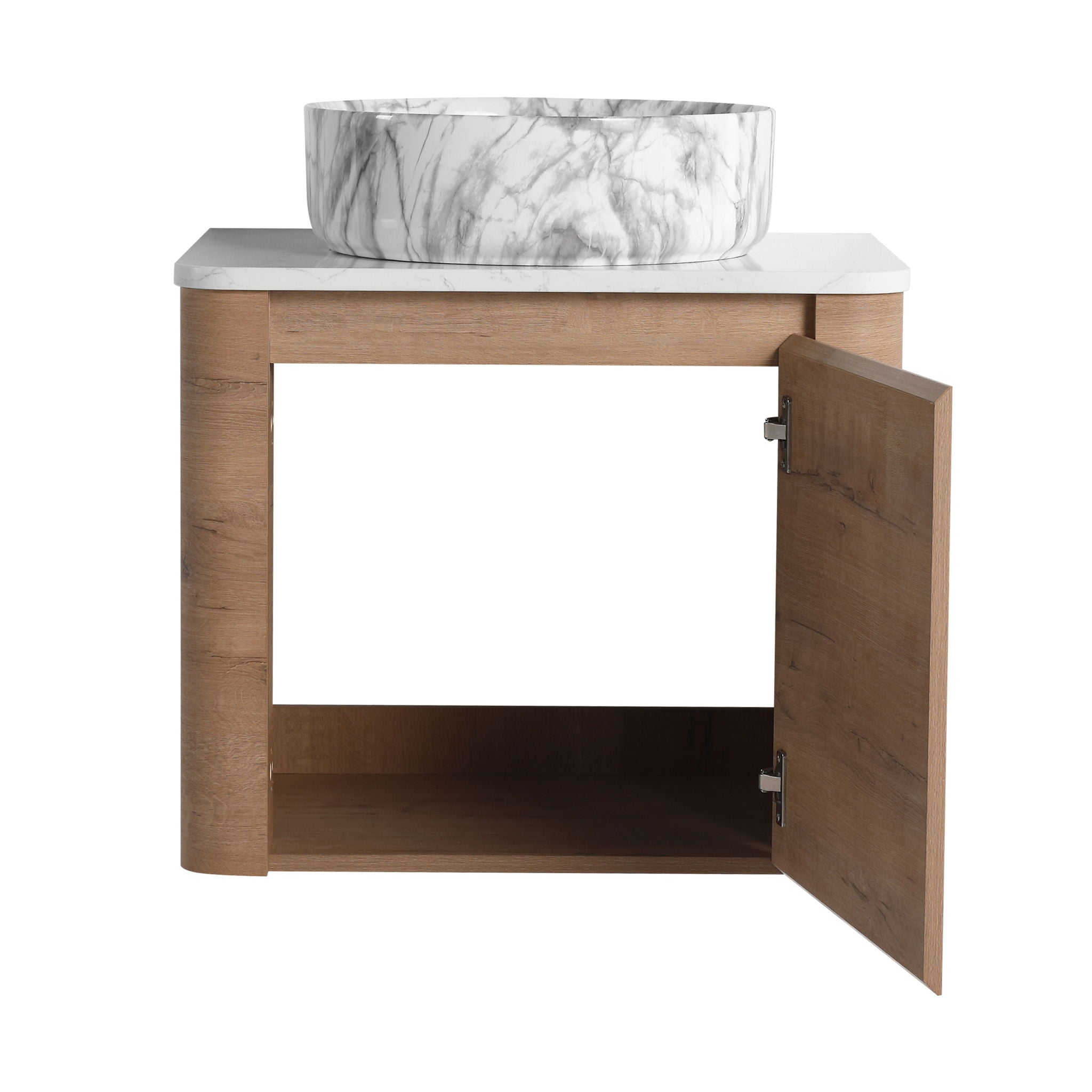 Wall Mounted Bathroom Vanity With Art Sink & 1 Soft Close Door