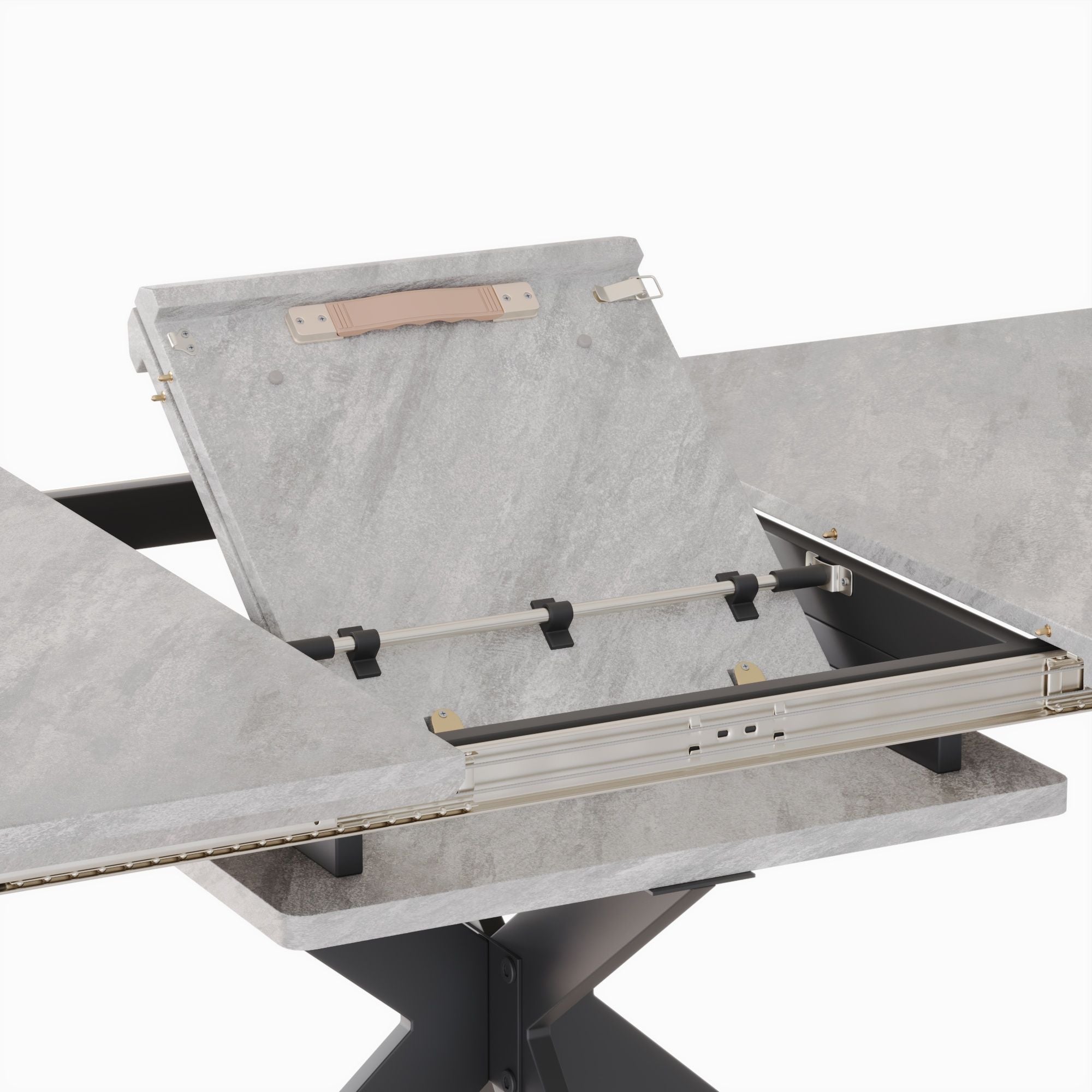 Modern Mid-Century Dining Table Set With Extendable Design